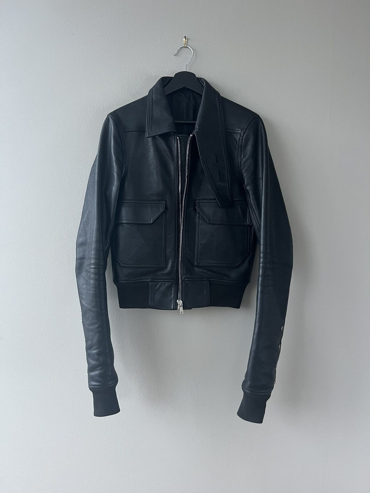 Pre-owned Rick Owens Ss17 Walrus Sample Glitter Trench Leather