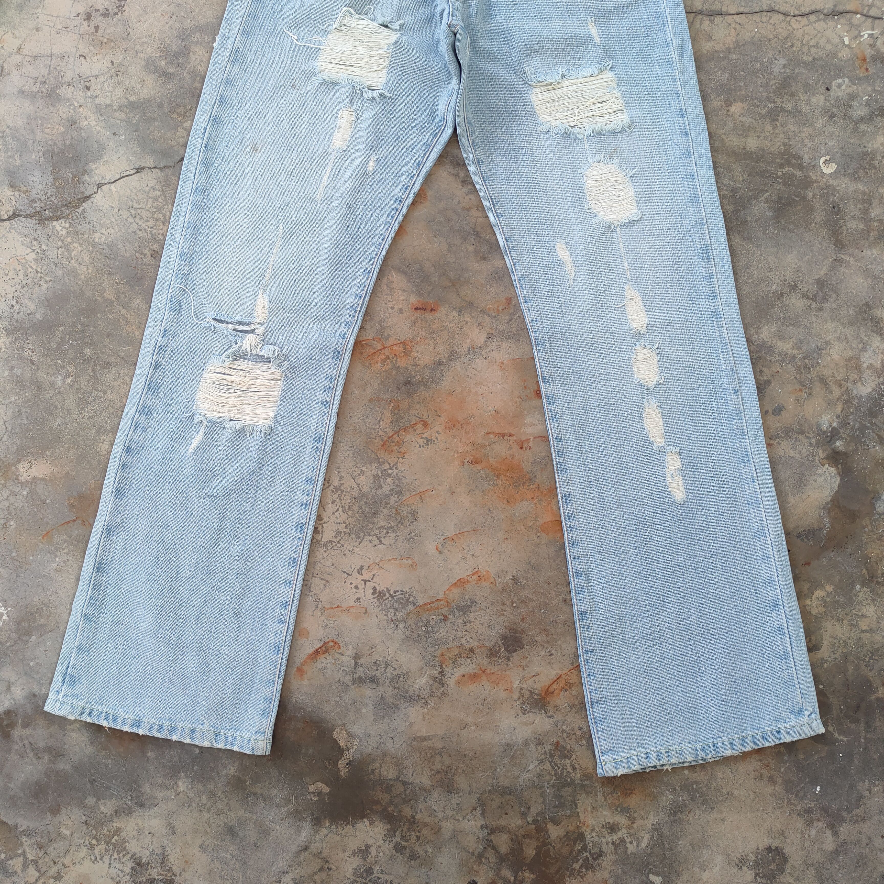 Abercrombie & Fitch W32 VINTAGE BOOTCUT FLARE FADED RIPPED JEANS PANTS Size US 32 / EU 48 - 4 Thumbnail