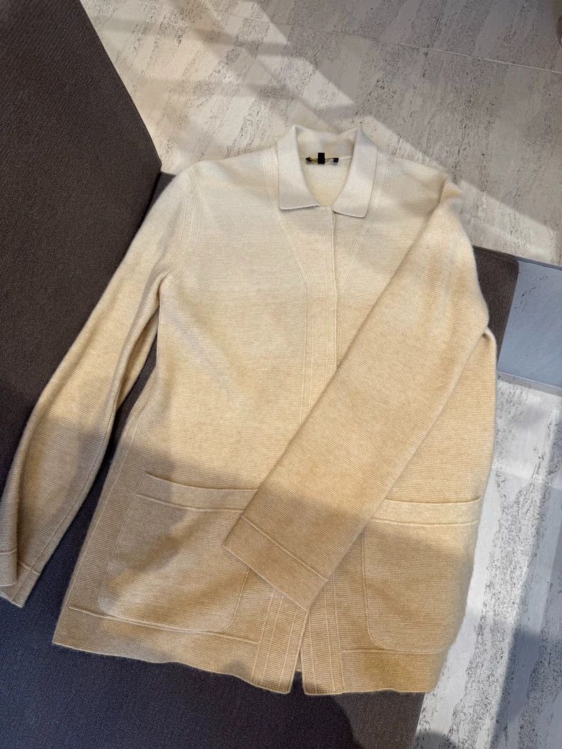 Loro Piana LORO PIANA Pale yellow gradient cashmere cardigan Size M / US 6-8 / IT 42-44 - 1 Thumbnail