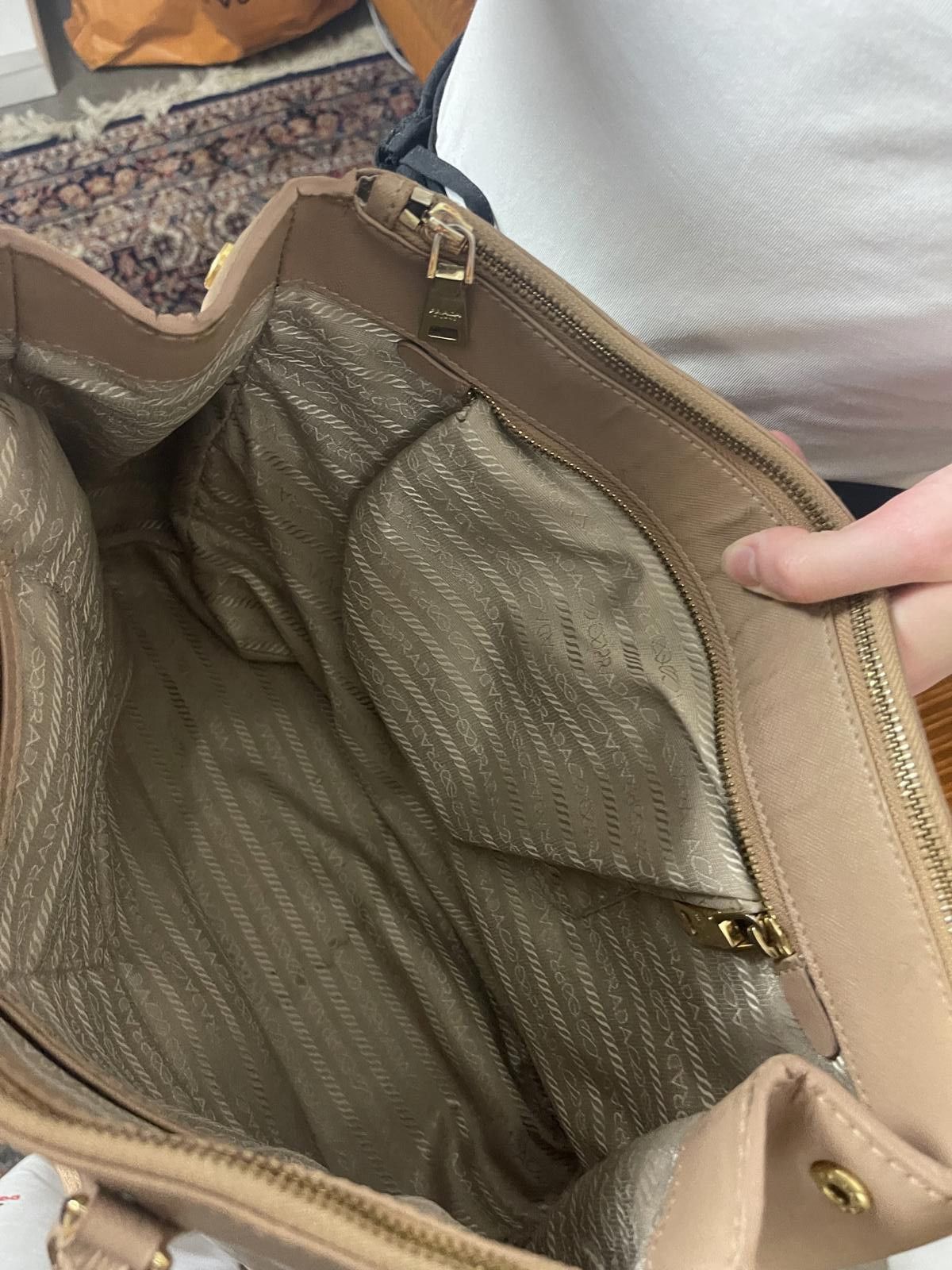 Prada Prada - Beige Leather Tote Bag Size ONE SIZE - 6 Thumbnail