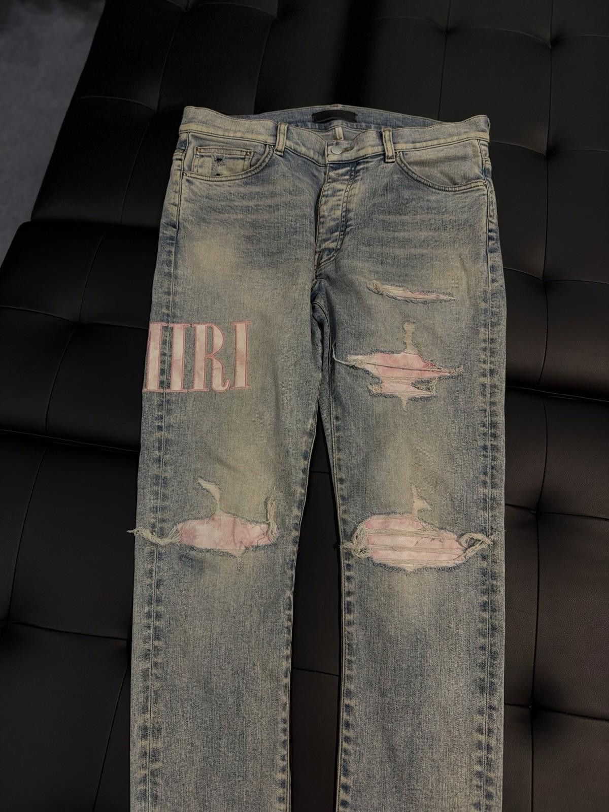 Amiri Size 34 - Amiri Blue Pink Leg Logo Jeans Small Stain Size US 34 / EU 50 - 5 Thumbnail