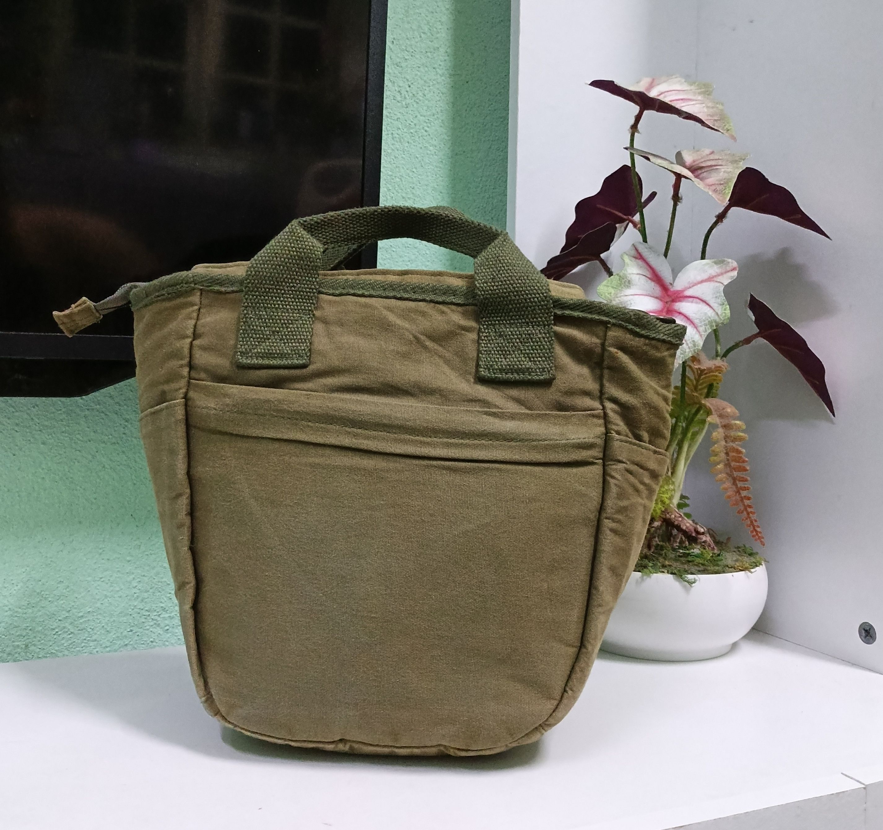Japanese Brand × Vintage Vintage Canvas Army Green Mini Caba Sling Tote Bags Size ONE SIZE - 4 Thumbnail