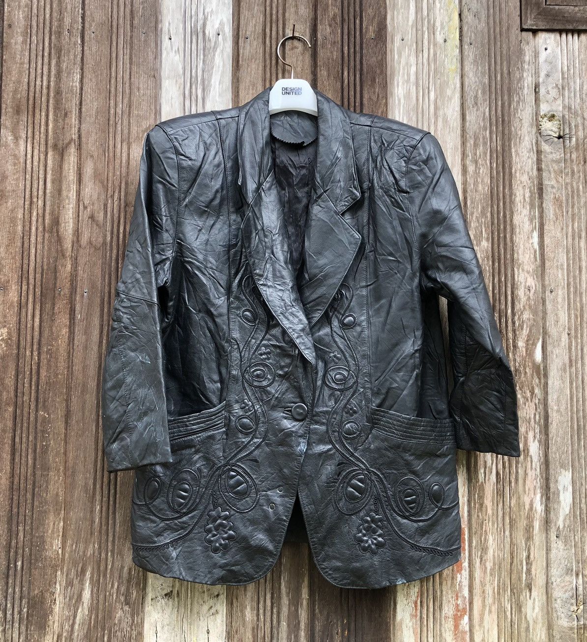 Designer × Vintage Vintage Unbranded Double Collar Leather Jacket Size ONE SIZE - 3 Thumbnail