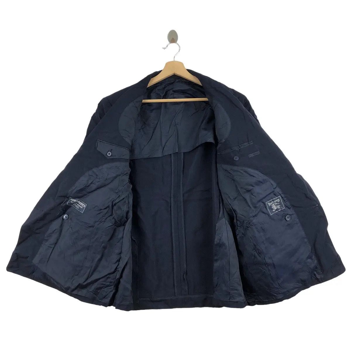 Burberry Vtg 90’ BURBERRY LONDON Double Breasted Blazer Lamb Wool Size 46R - 5 Thumbnail