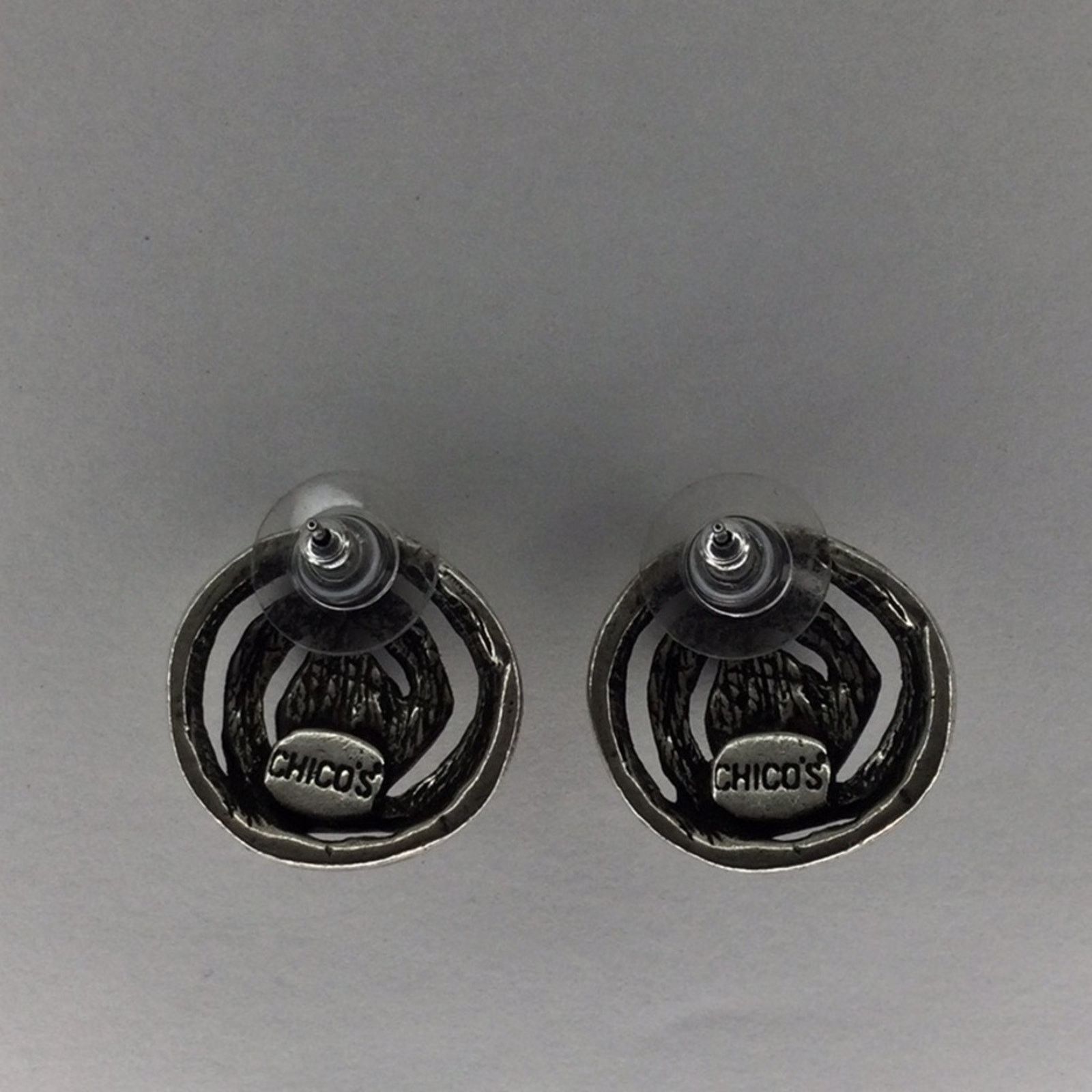 Chicos Chico's Elegant Silver Plated Diamond Rhinestone Earrings Size ONE SIZE - 6 Thumbnail