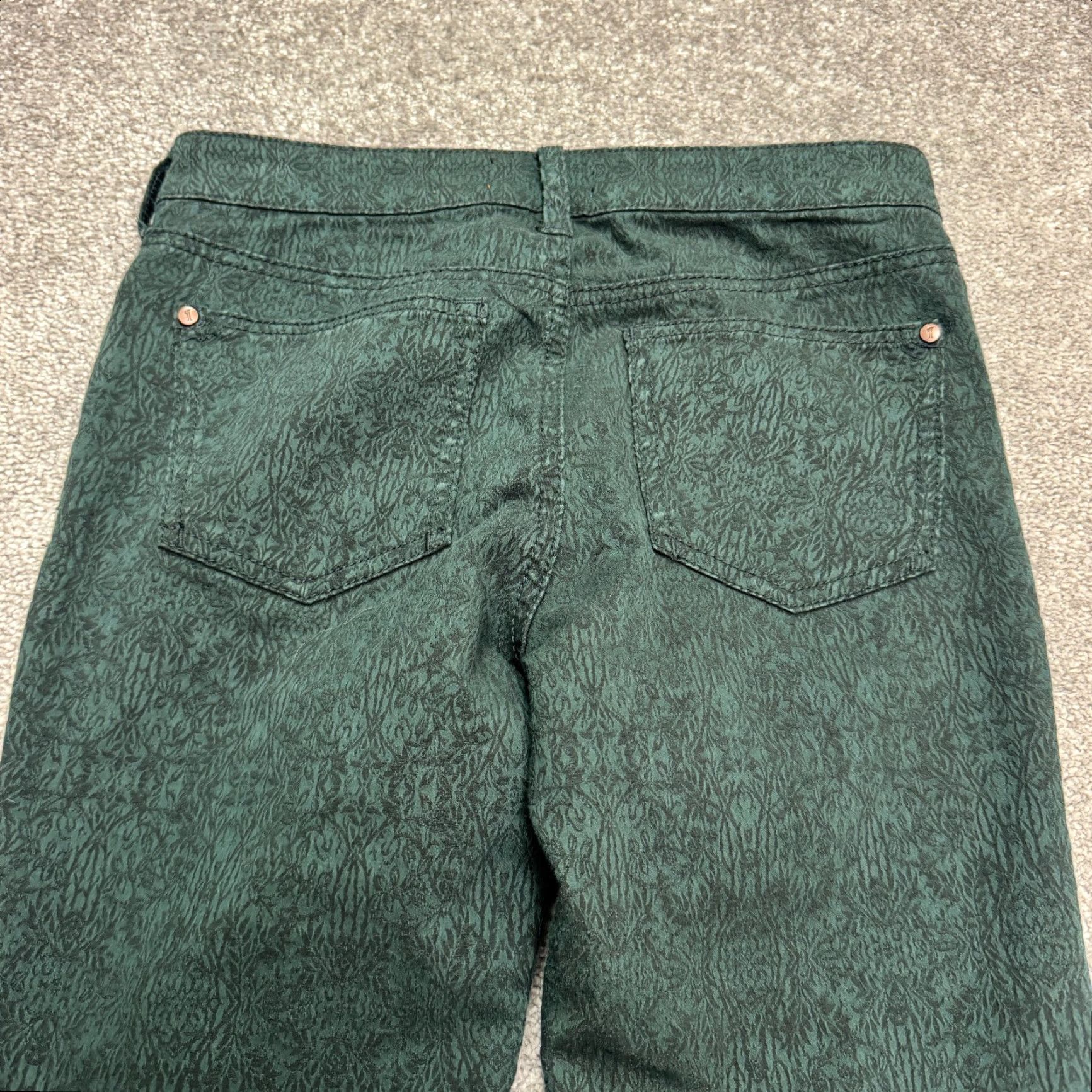 Vintage Pilcro And The Letter Press Jacquard Ankle Zip Denim Jeans Womens 26 Green 28x28 Size 26" / US 2 / IT 38 - 5 Thumbnail