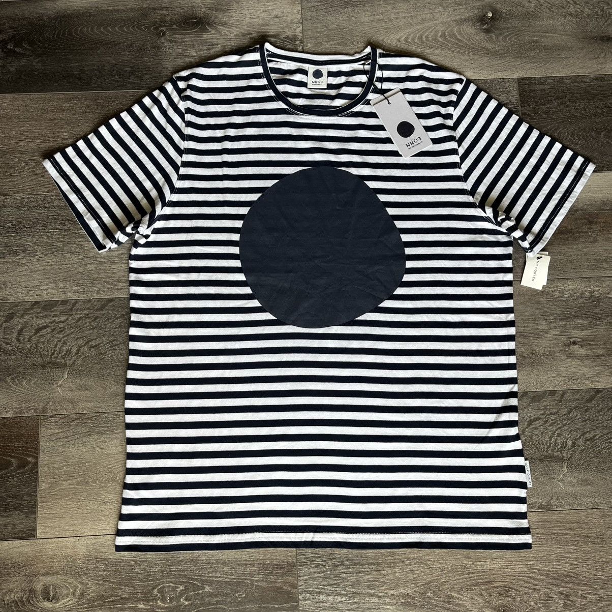 New Vintage Nn07 No Nationality Circle Logo Stripe Tee Shirt