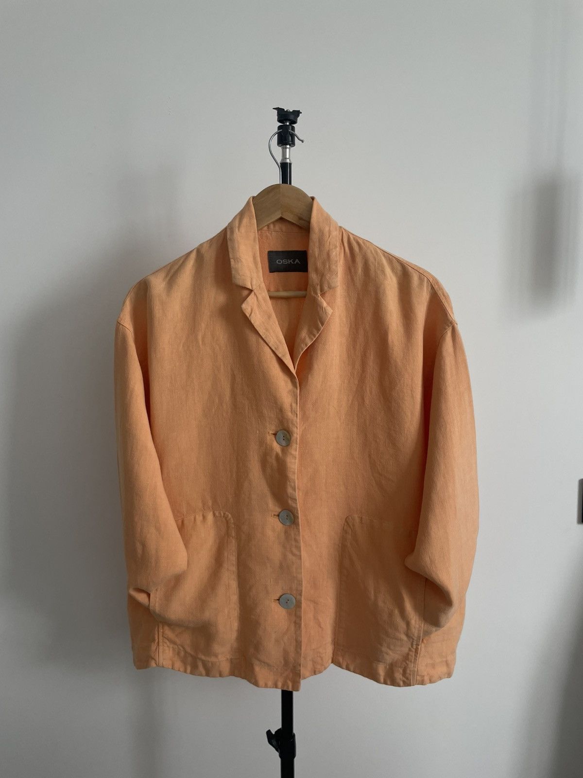 OSKA Oska Linen 100% Blazer Jacket Coral Size L / US 10 / IT 46 - 5 Thumbnail