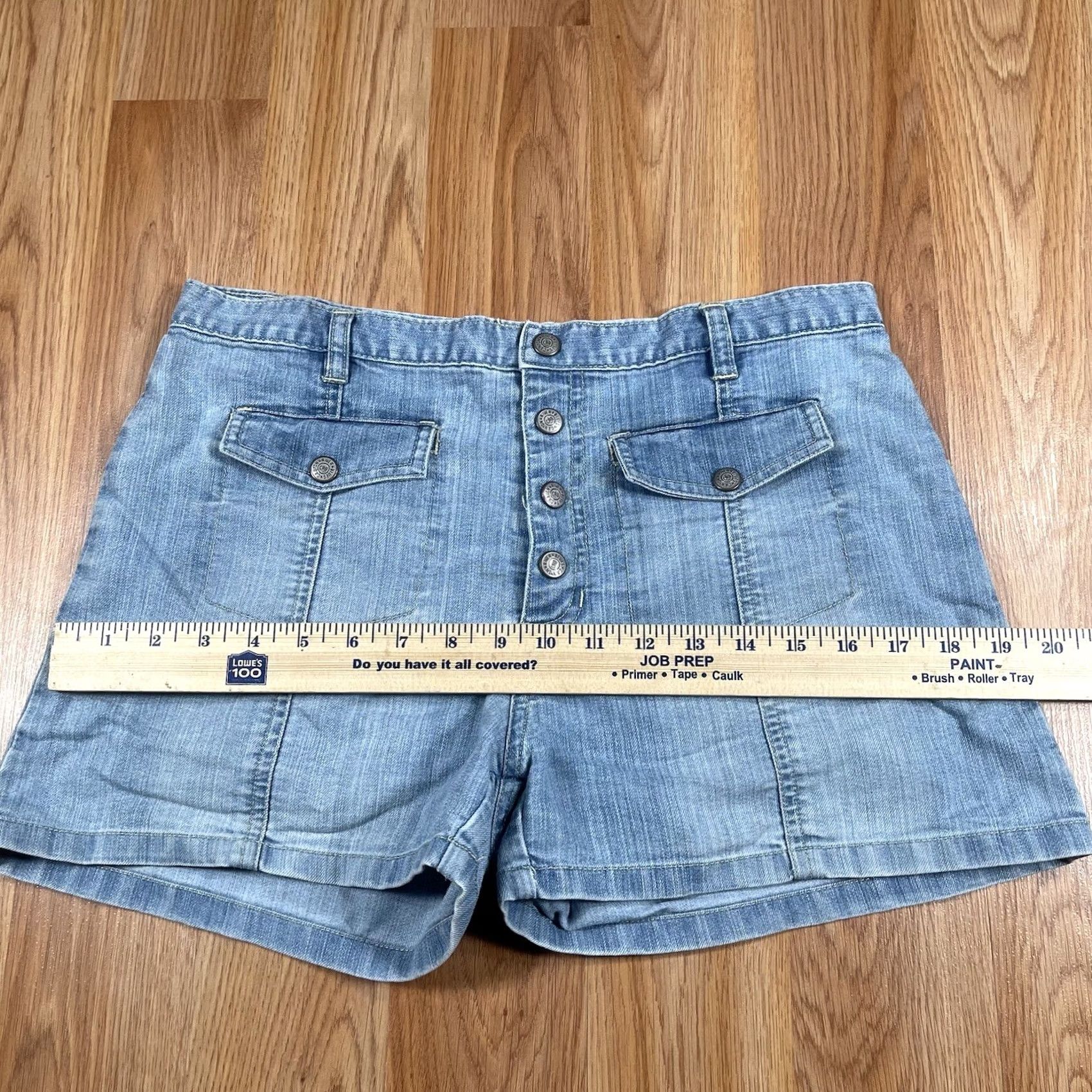 Vintage Kanyon River Blues Shorts Womens 14 1/2 Flat Front Blue Wash Denim Jeans Size 36" / US 14 / IT 50 - 5 Thumbnail