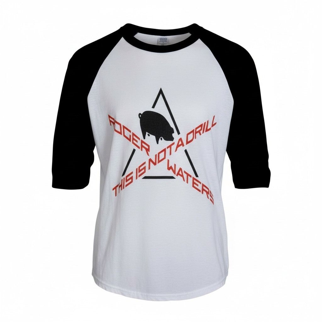 Gildan Roger Waters Not A Drill 2022 Tour 3/4 Sleeve B&W T - M Size US M / EU 48-50 / 2 - 1 Thumbnail