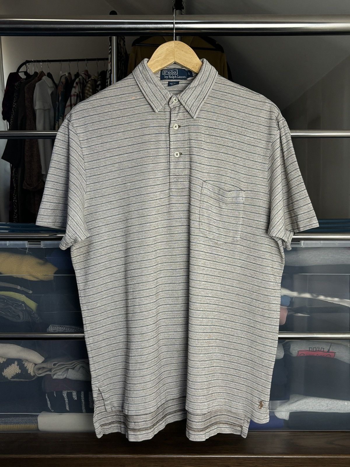 Polo Ralph Lauren × Vintage Polo Ralph Lauren Striped Polo Shirt Size US L / EU 52-54 / 3 - 1 Thumbnail