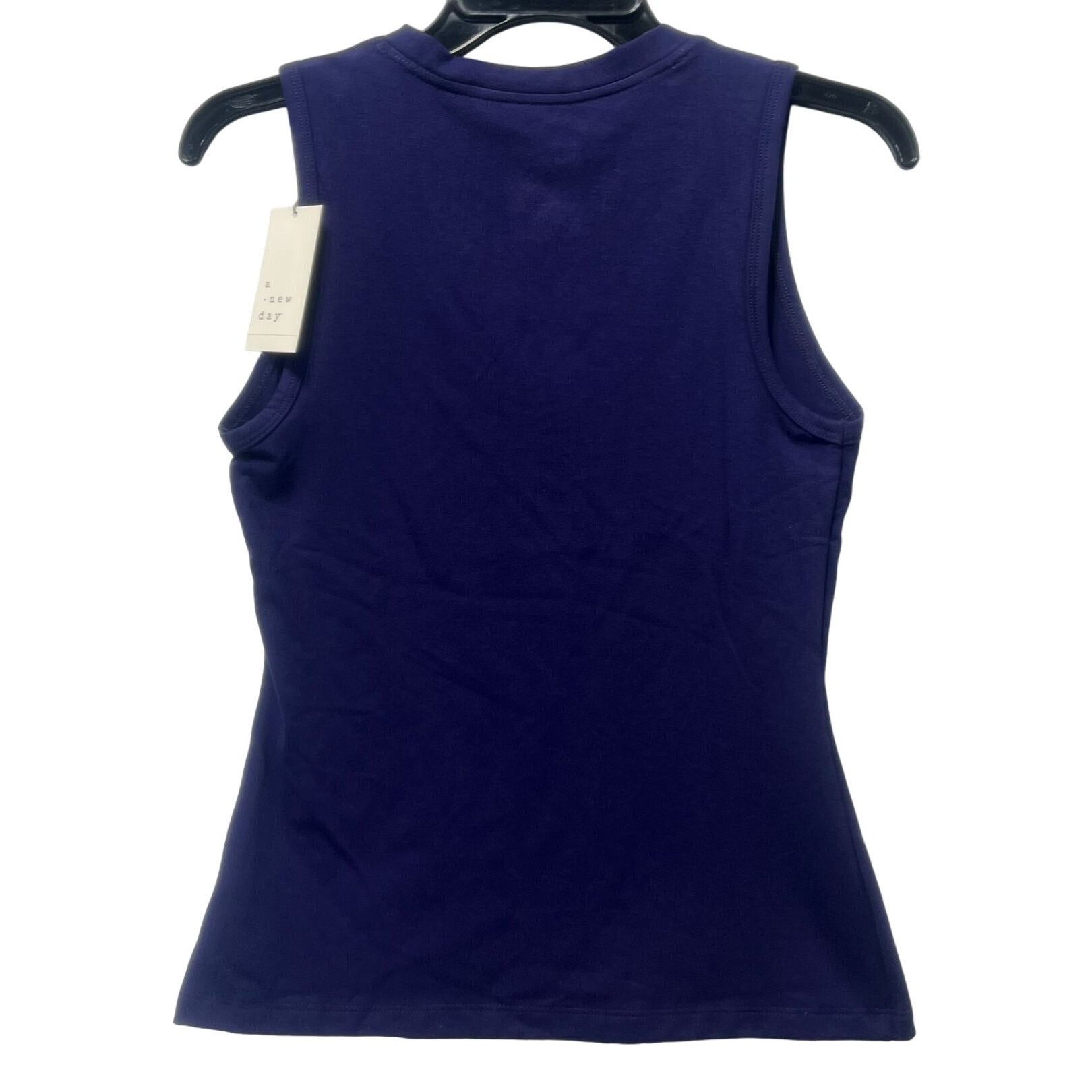 Other A New Day - Women's U-Neck Slim Fit Tank Top - Navy Blue - E Size XS / US 0-2 / IT 36-38 - 4 Thumbnail