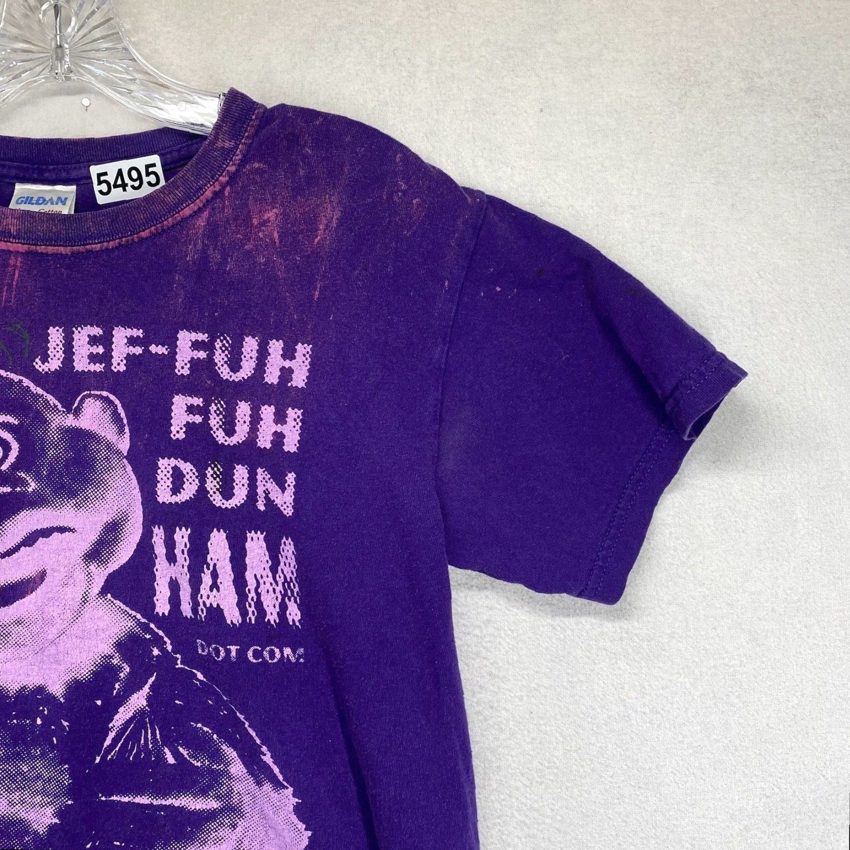 Anvil Jeff Dunham Unisex Adults T-Shirt XS Purple Peanut Graphic Print Crew Neck Humor Size US XS / EU 42 / 0 - 7 Thumbnail