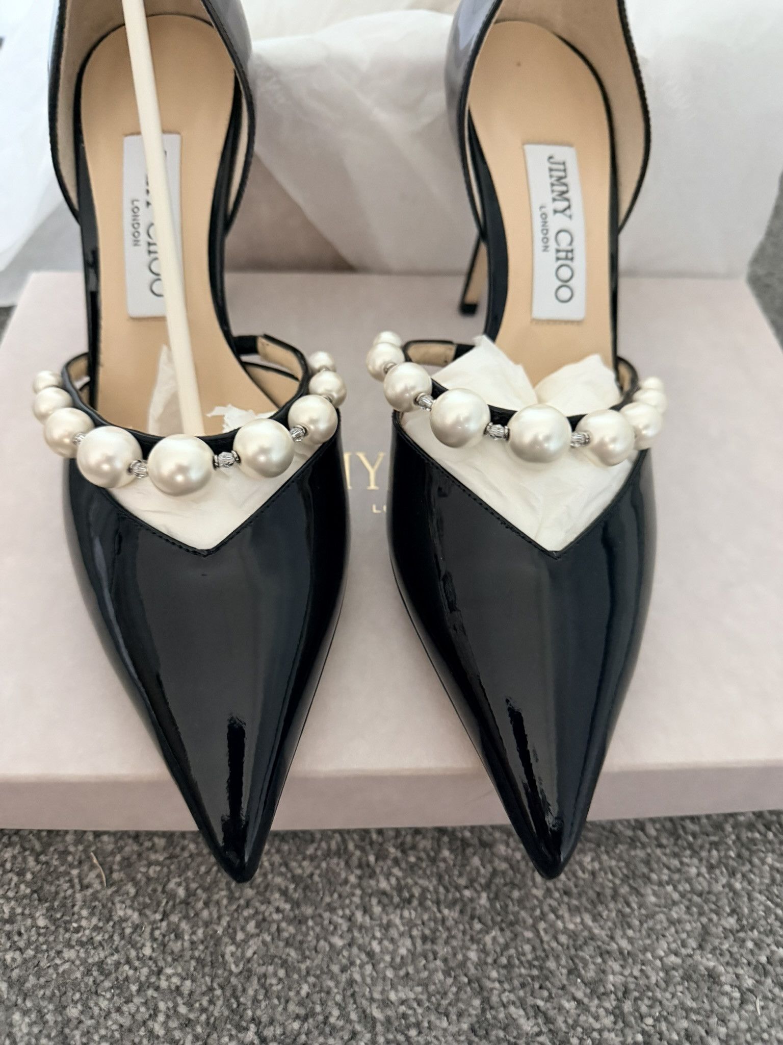 Jimmy Choo Jimmy Choo Aurelie 85 l 39 Black/ White Size US 9 / IT 39 - 2 Thumbnail