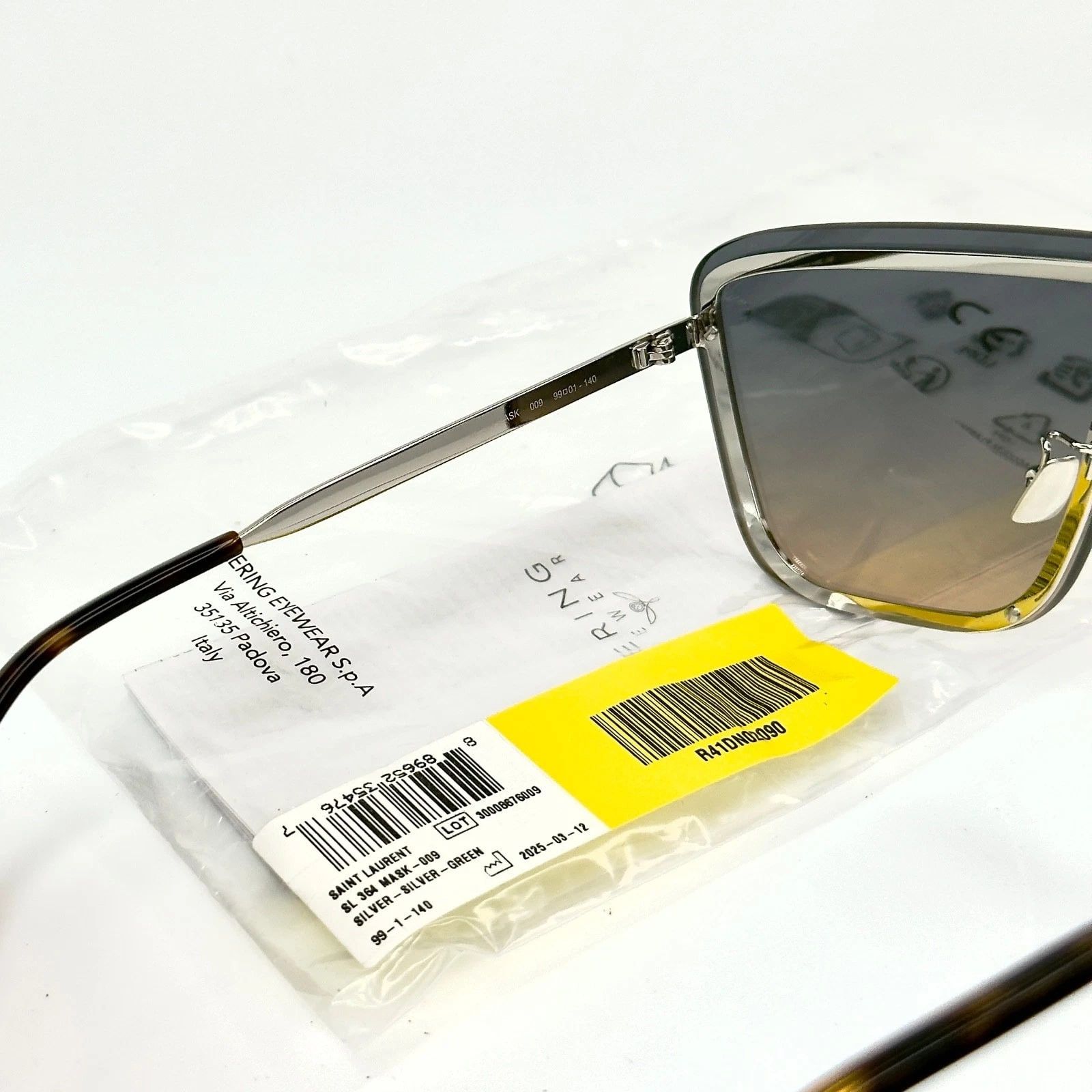 Yves Saint Laurent SAINT LAURENT 364 MASK YSL SL364 009 Blue Unisex Sunglasses Size ONE SIZE - 6 Thumbnail
