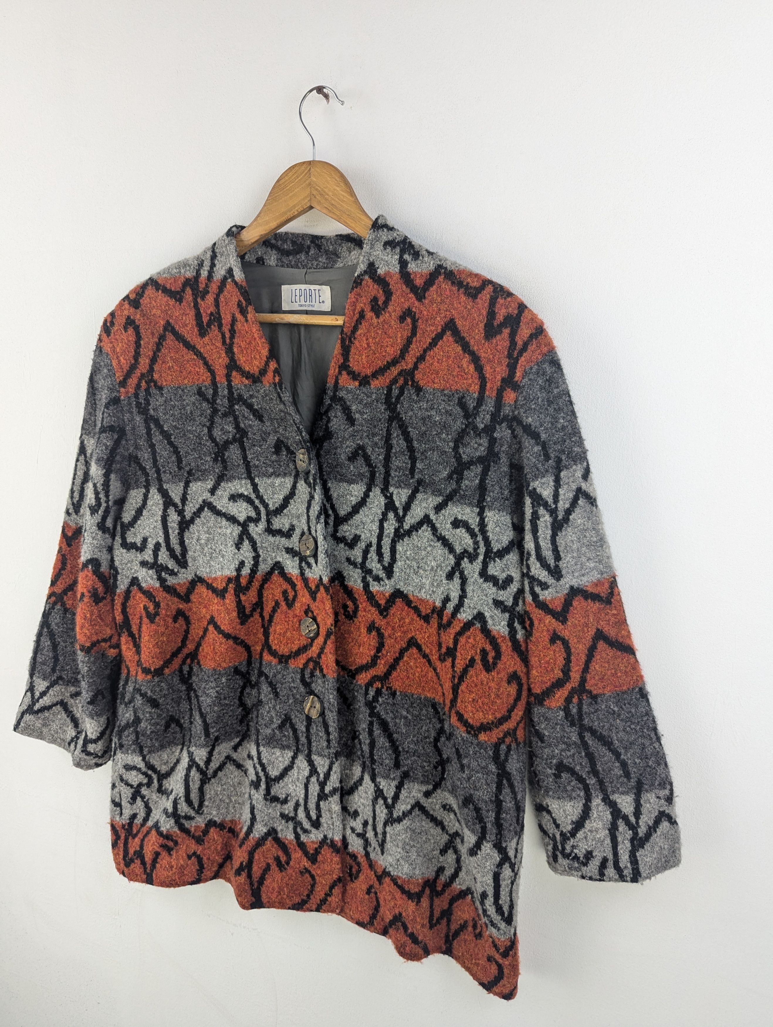 Japanese Brand × Vintage Vintage Wool Cardigan Button Up by Leporte Size L / US 10 / IT 46 - 2 Thumbnail