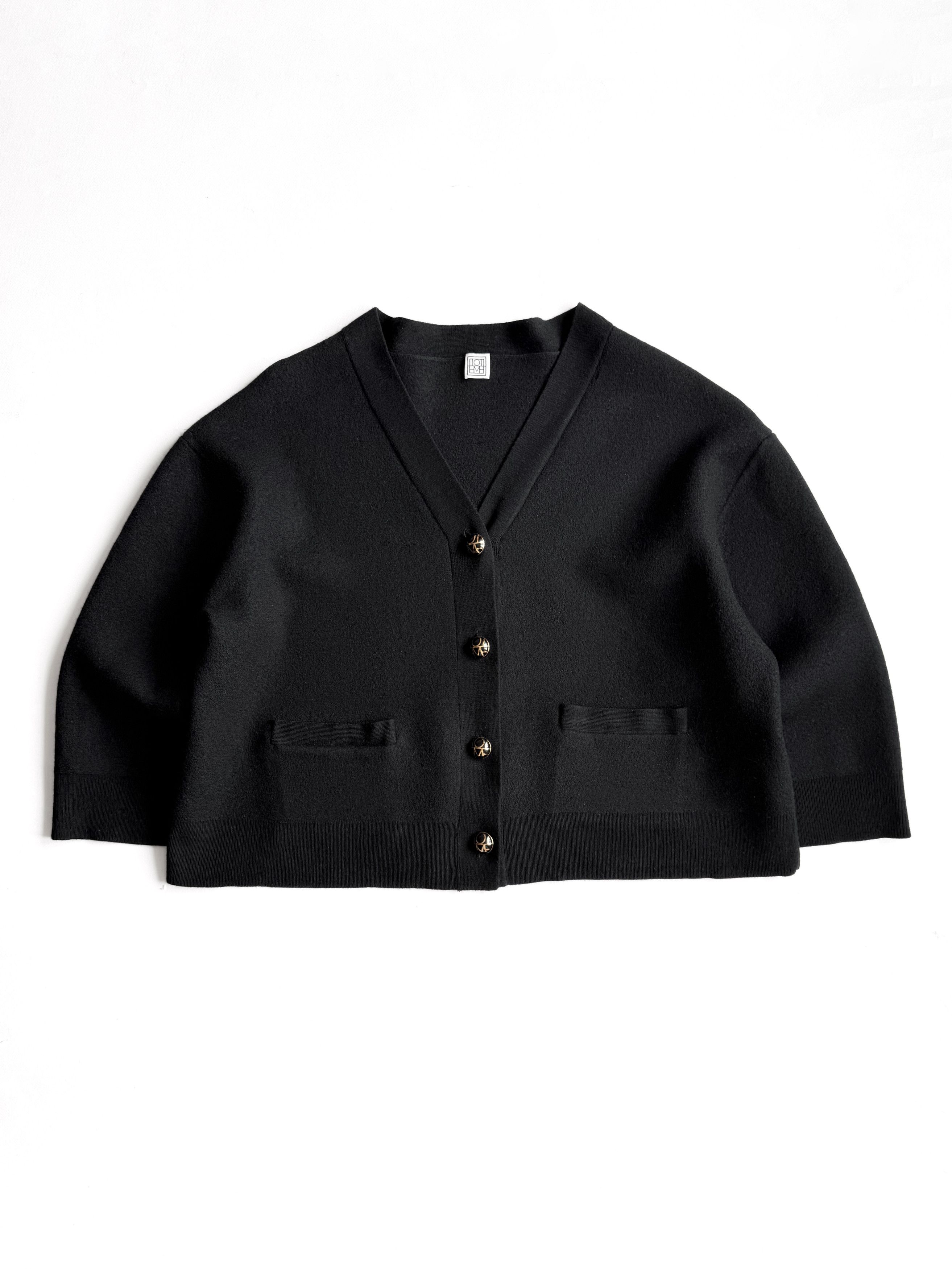 Toteme Women's Toteme Studio Black Wool Boxy Sweater Cardigan Knit Size M / US 6-8 / IT 42-44 - 1 Thumbnail