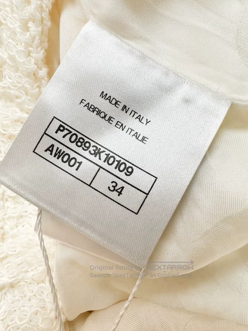 Chanel Chanel 21S beige white tassel beaded knitted cardigan jack Size XXS / US 00 / IT 34 - 6 Thumbnail