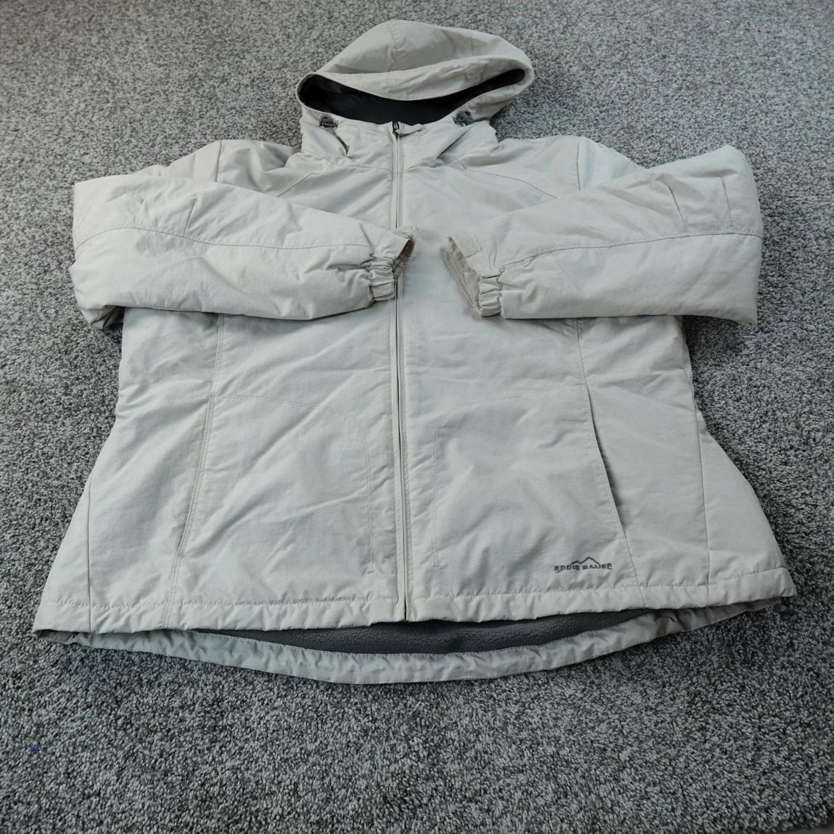 Eddie Bauer VINTAGE? No — Eddie Bauer Jacket Womens 2X Beige Insulated Full Zip Parka Coat Windbreaker Top Size XXL / US 16-18 / IT 52-54 - 2 Thumbnail