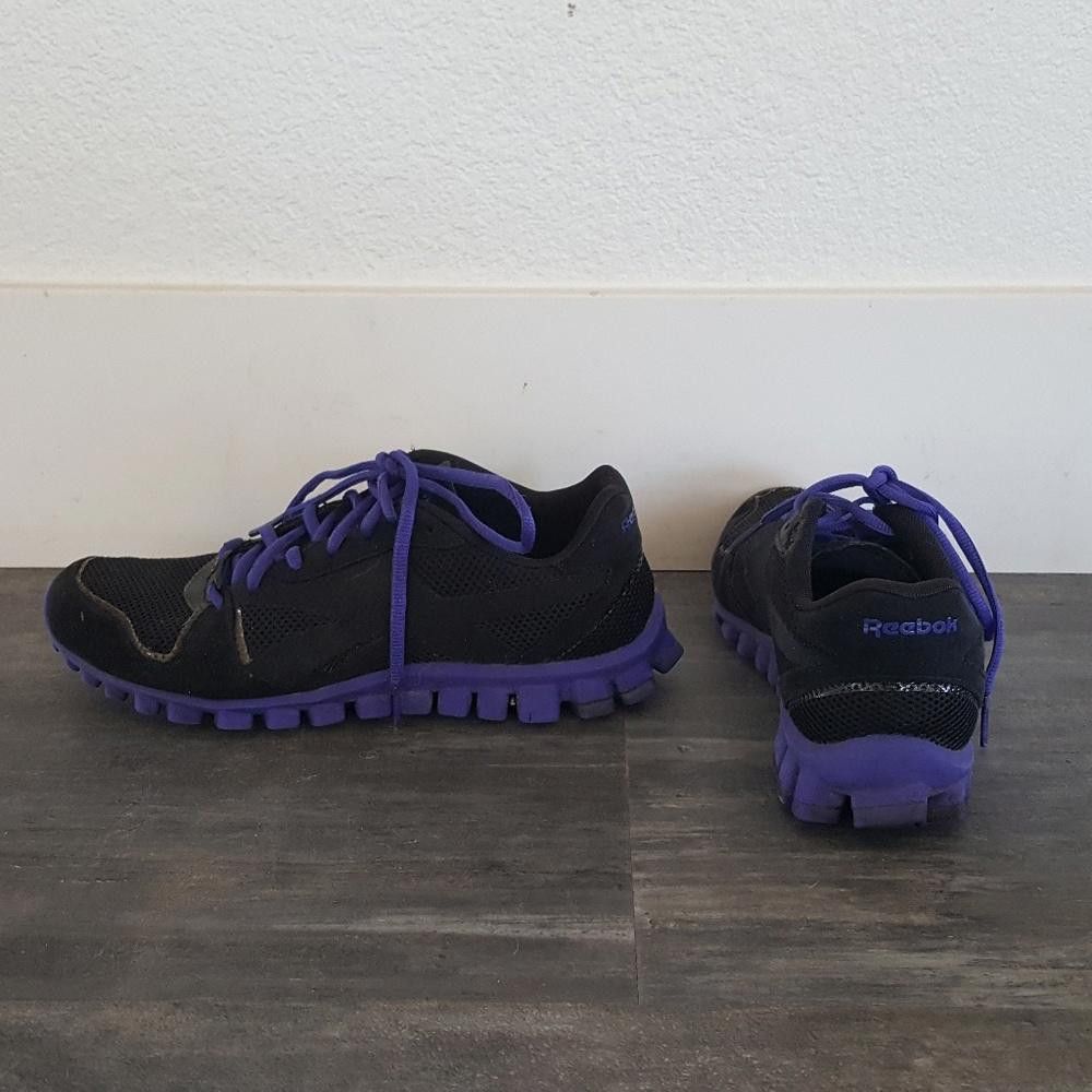 Reebok Black Purple Reebok Sneaks Size US 7 / IT 37 - 3 Thumbnail