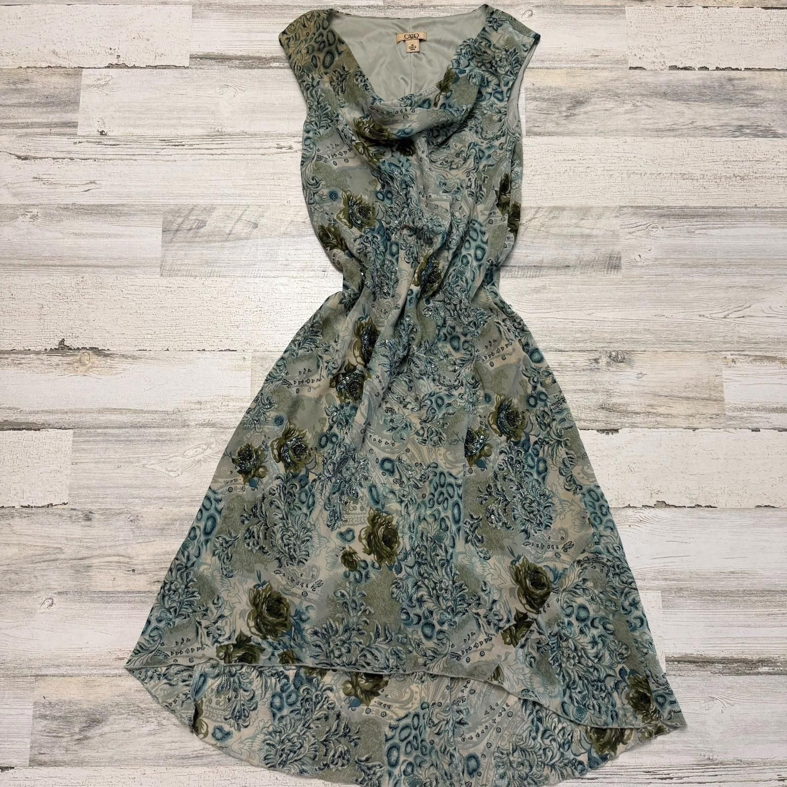 Cartoon Network Fairy Whimsical y2k paisley green teal asymmetrical dress Size S / US 4 / IT 40 - 2 Thumbnail