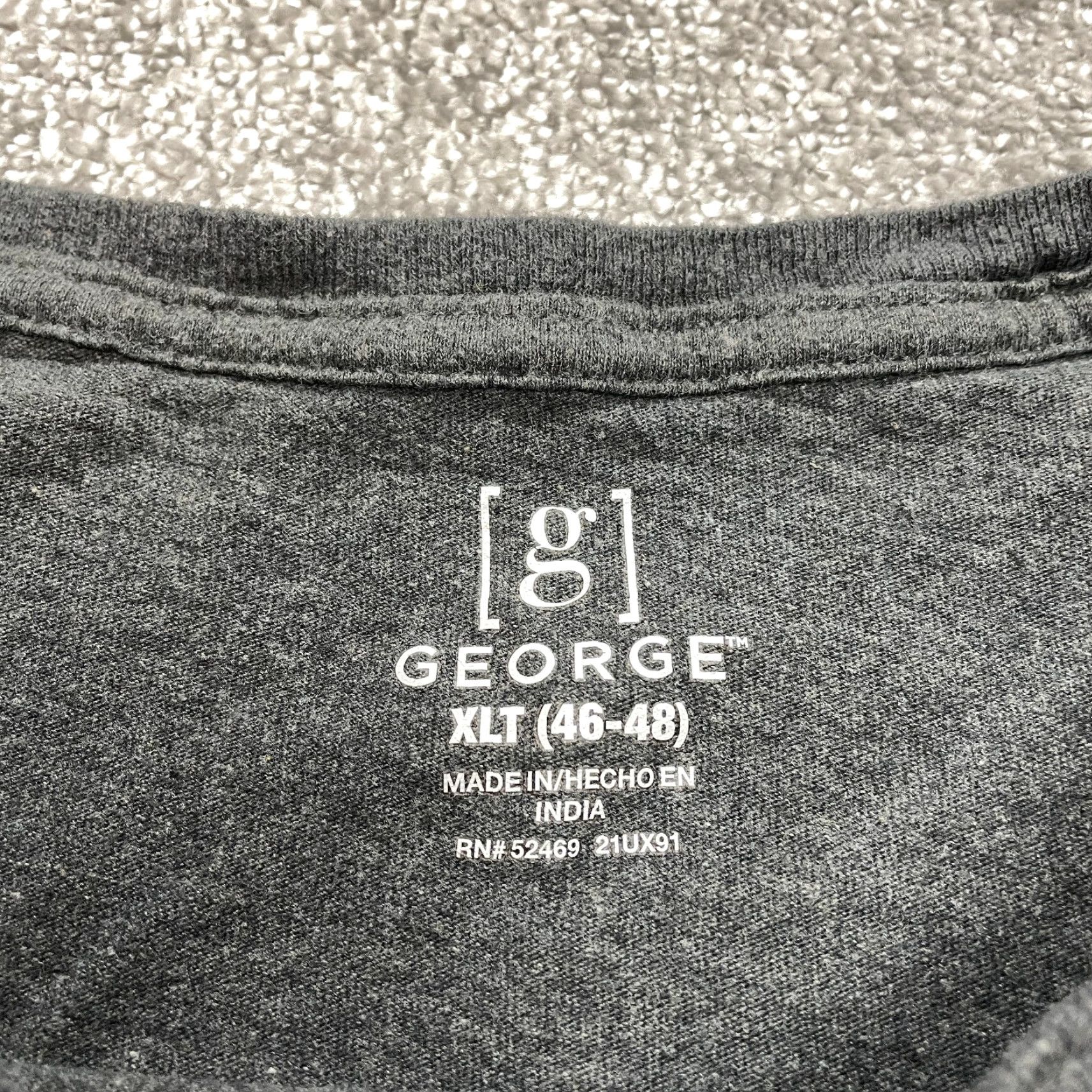 George George Shirt Mens XLT Tall Gray Long Sleeve Cotton Crew Basic Solid Adult Size US XL / EU 56 / 4 - 2 Thumbnail