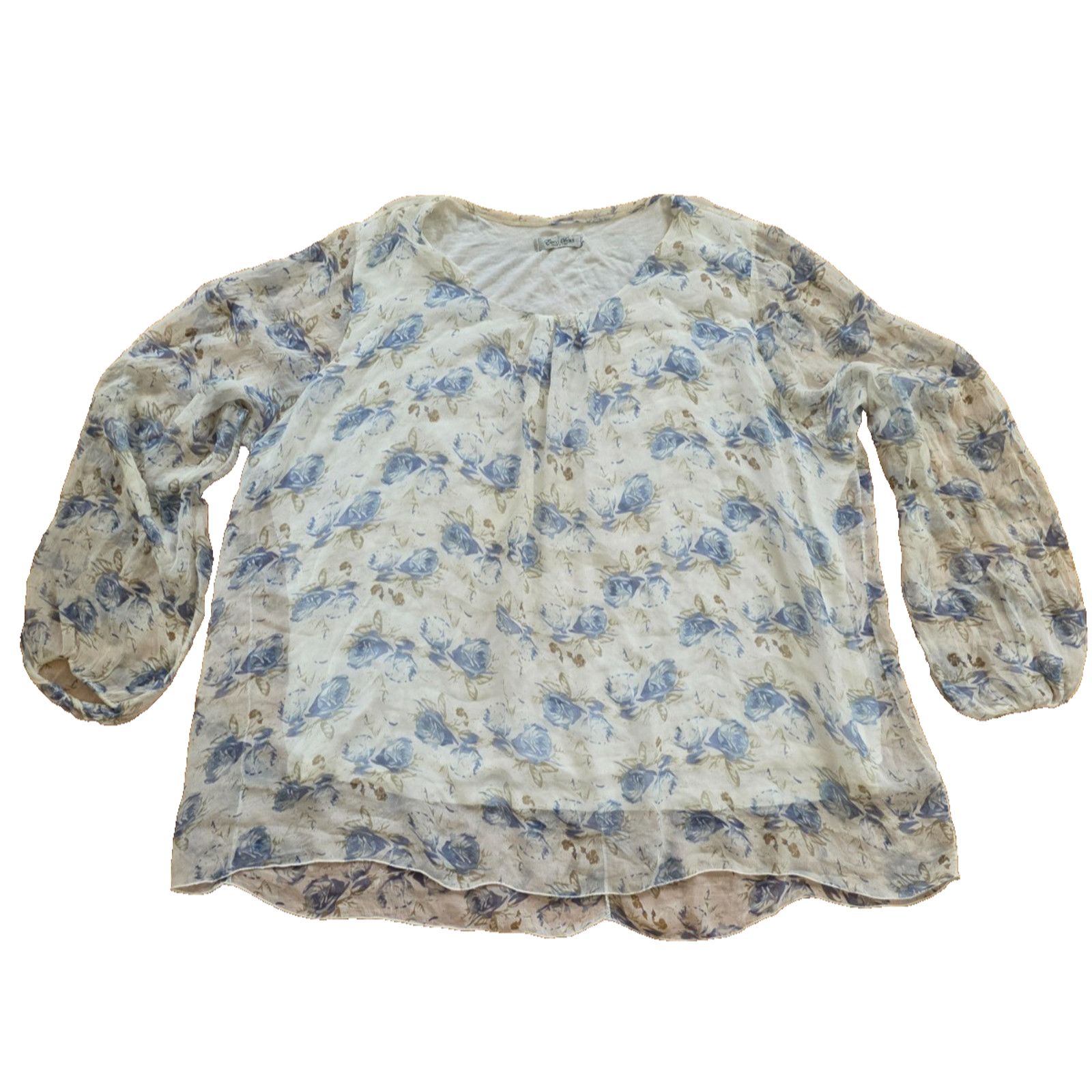 & Other Stories Elena Baldi women Silk blouse Italy Lined long 3X A001410 Size 3XL / US 20-22 - 1 Thumbnail