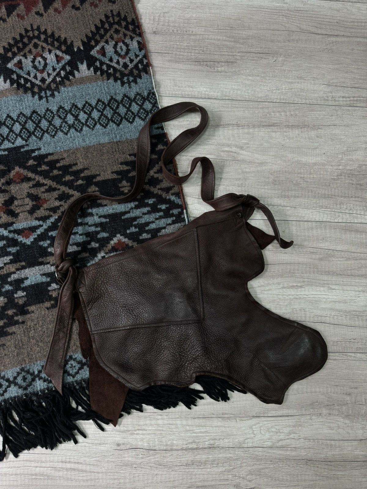 Handmade Vintage Moose Leather Bag Size ONE SIZE - 8 Thumbnail