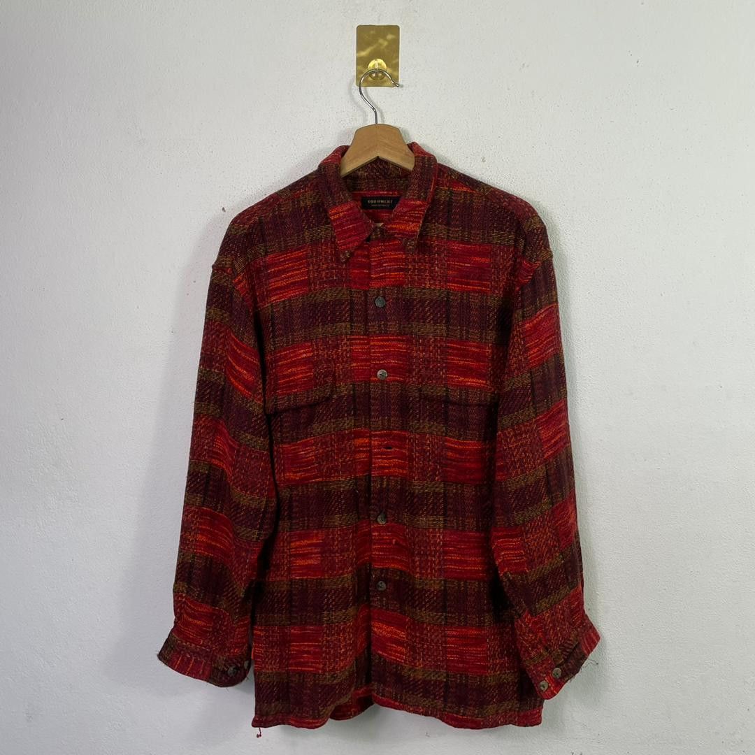 Current/Elliot × Equipment Equipment France Wool Patchwork Plaid Design Flannel Shirt Size US M / EU 48-50 / 2 - 1 Thumbnail