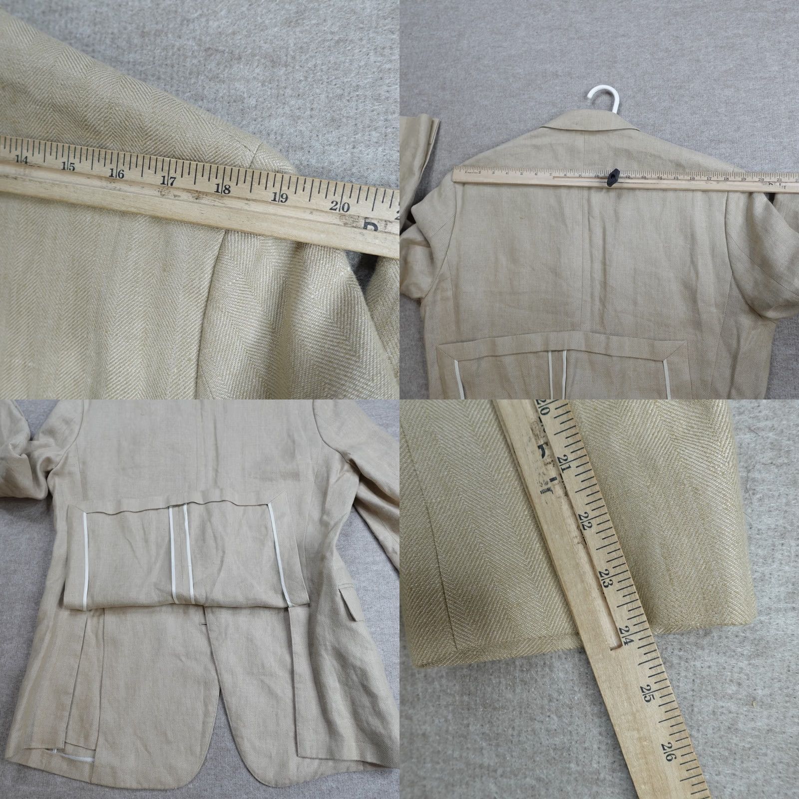 Brooks Brothers Brooks Brothers 1818 Blazer Beige Linen 43R Single-Breasted 2-Button Notch Lapel Mens Regular Vintage? No Size 46R - 9 Thumbnail