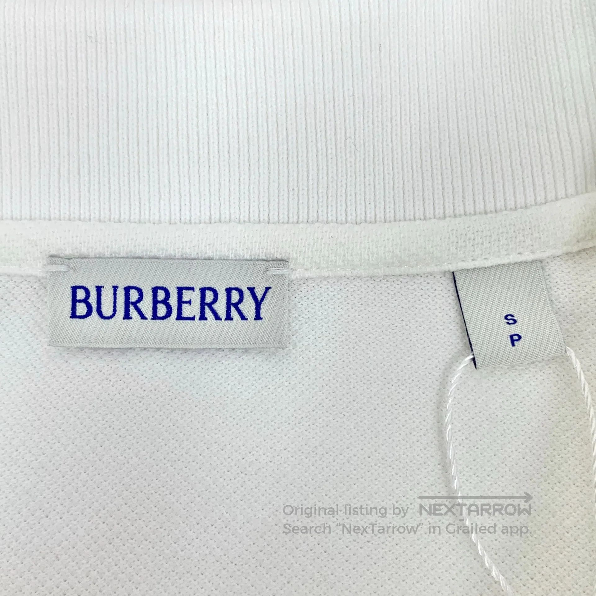 Burberry Burberry White Logo Embroidered Cotton Reversible Collar S Size US S / EU 44-46 / 1 - 5 Thumbnail