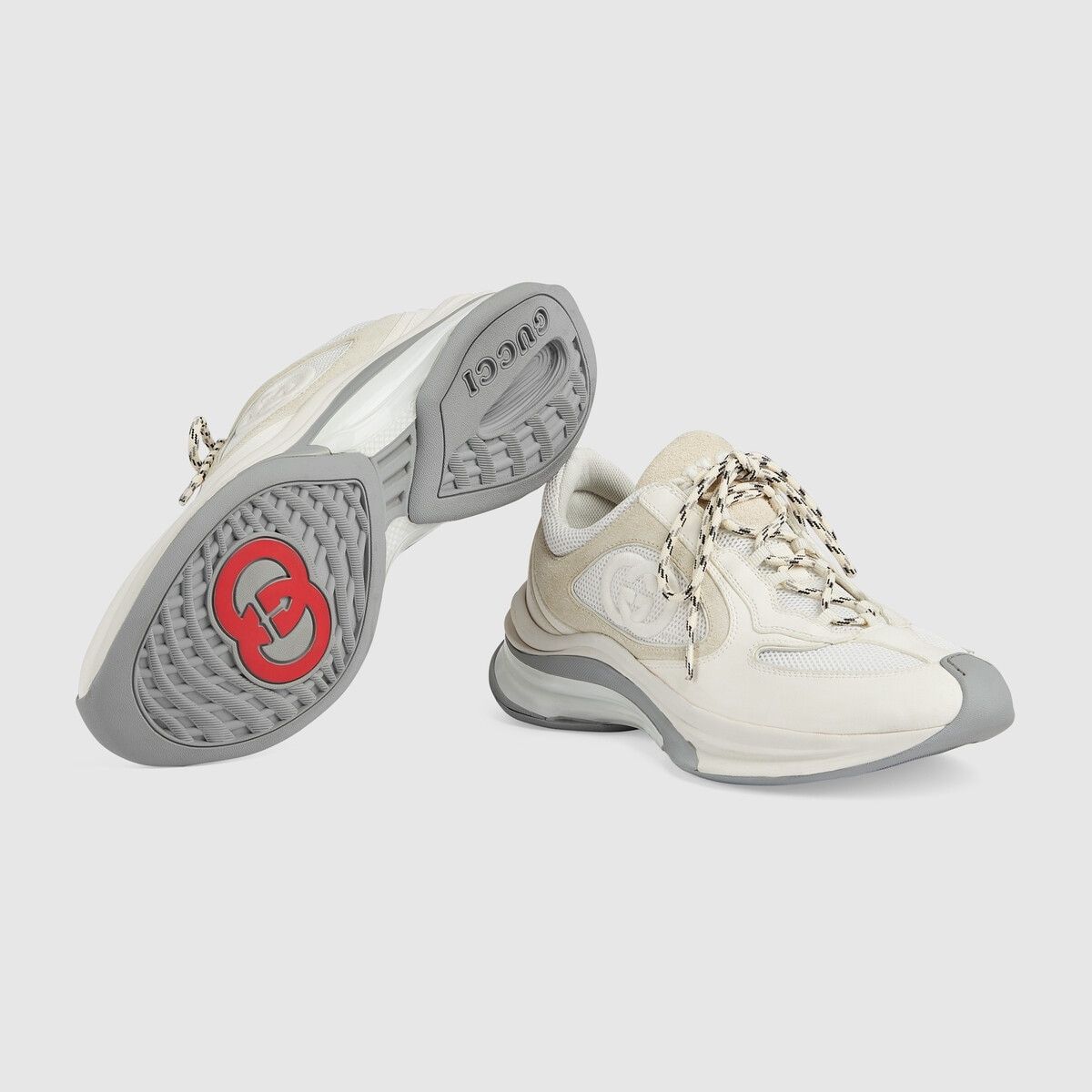 Gucci o1s1wg110425 Women's Gucci Run Sneakers in White & Suede Size US 11 / IT 41 - 7 Thumbnail