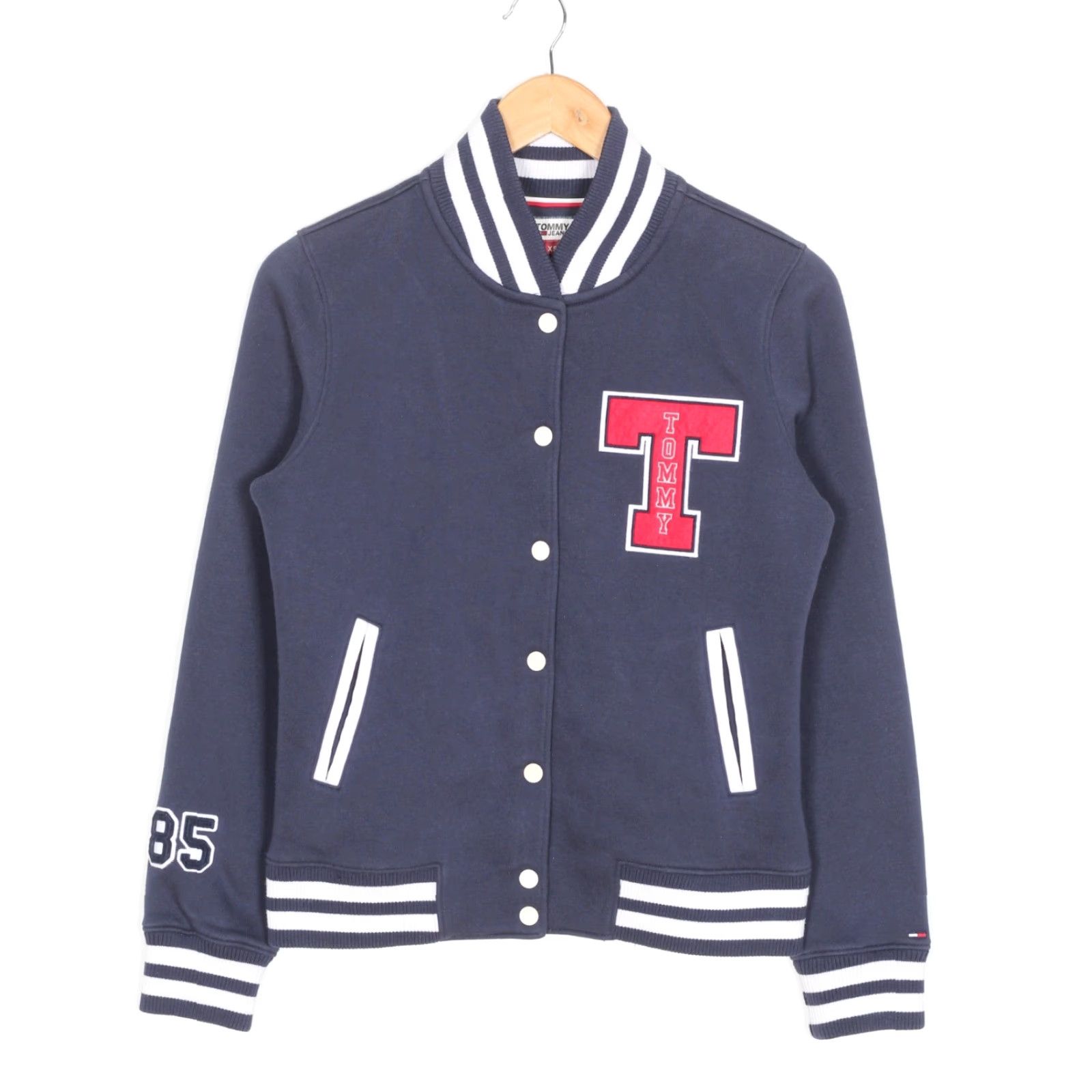 Tommy Hilfiger TOMMY HILFIGER JEANS Bomber Varsity Jacket Women XS MJ6133 Jacket Women XS Blue Size 26" / US 2 / IT 38 - 2 Thumbnail