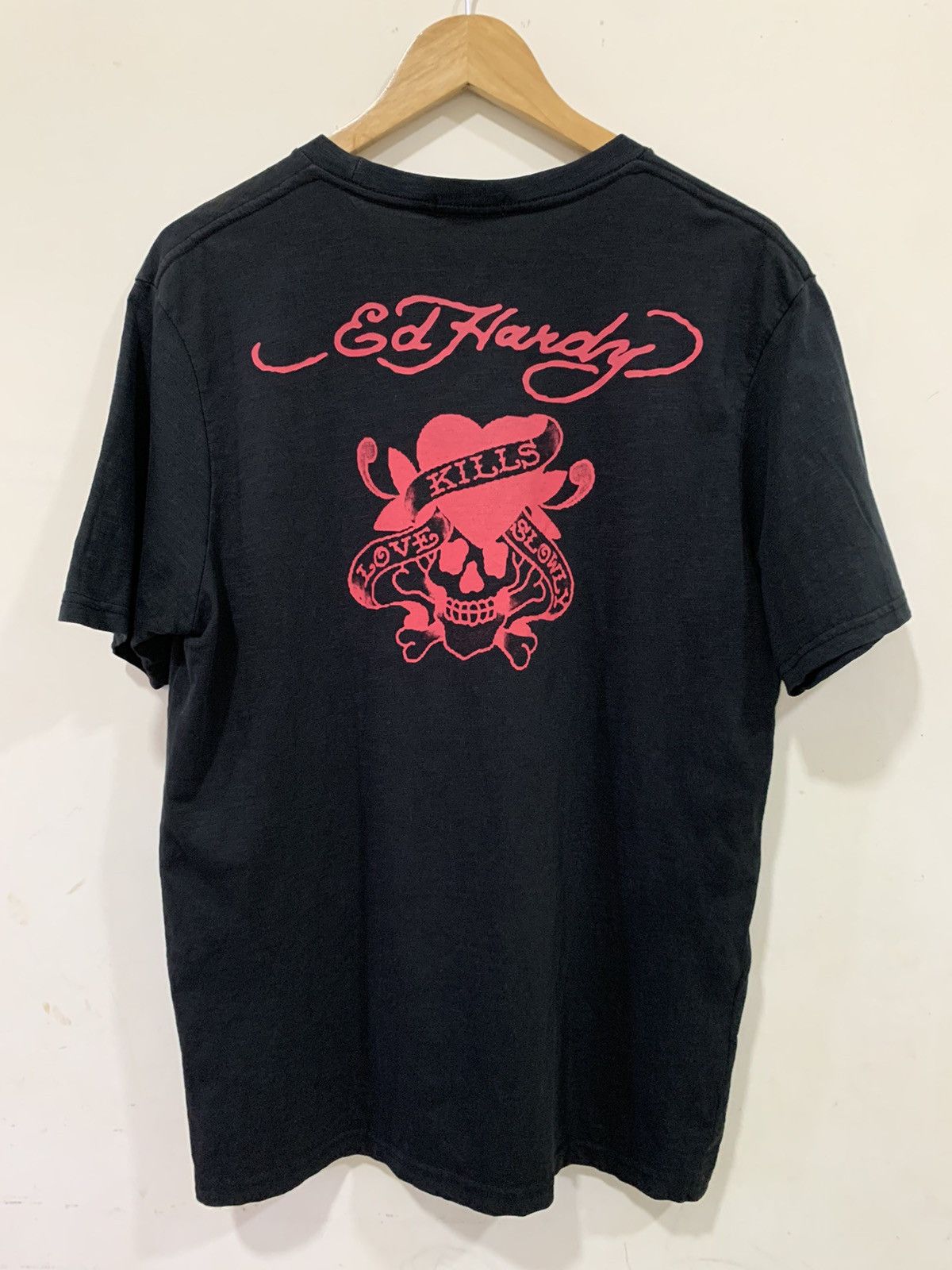 Christian Audigier Ed Hardy Skull Love Kills Slowly T Shirt Size US L / EU 52-54 / 3 - 1 Thumbnail