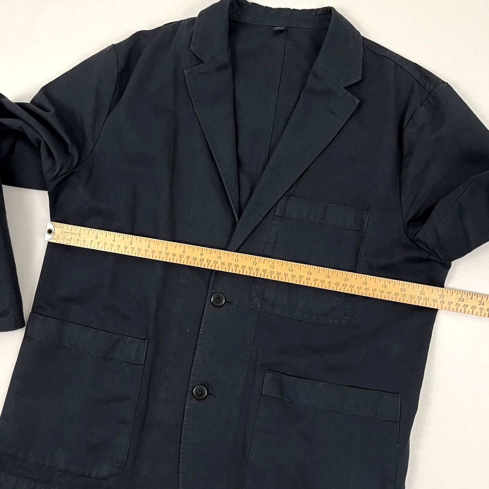J.Crew VINTAGE J Crew Blazer Mens 42 Blue Linen Cotton Chino Suit Jacket Garment Dyed AX270 Size 42R - 5 Thumbnail