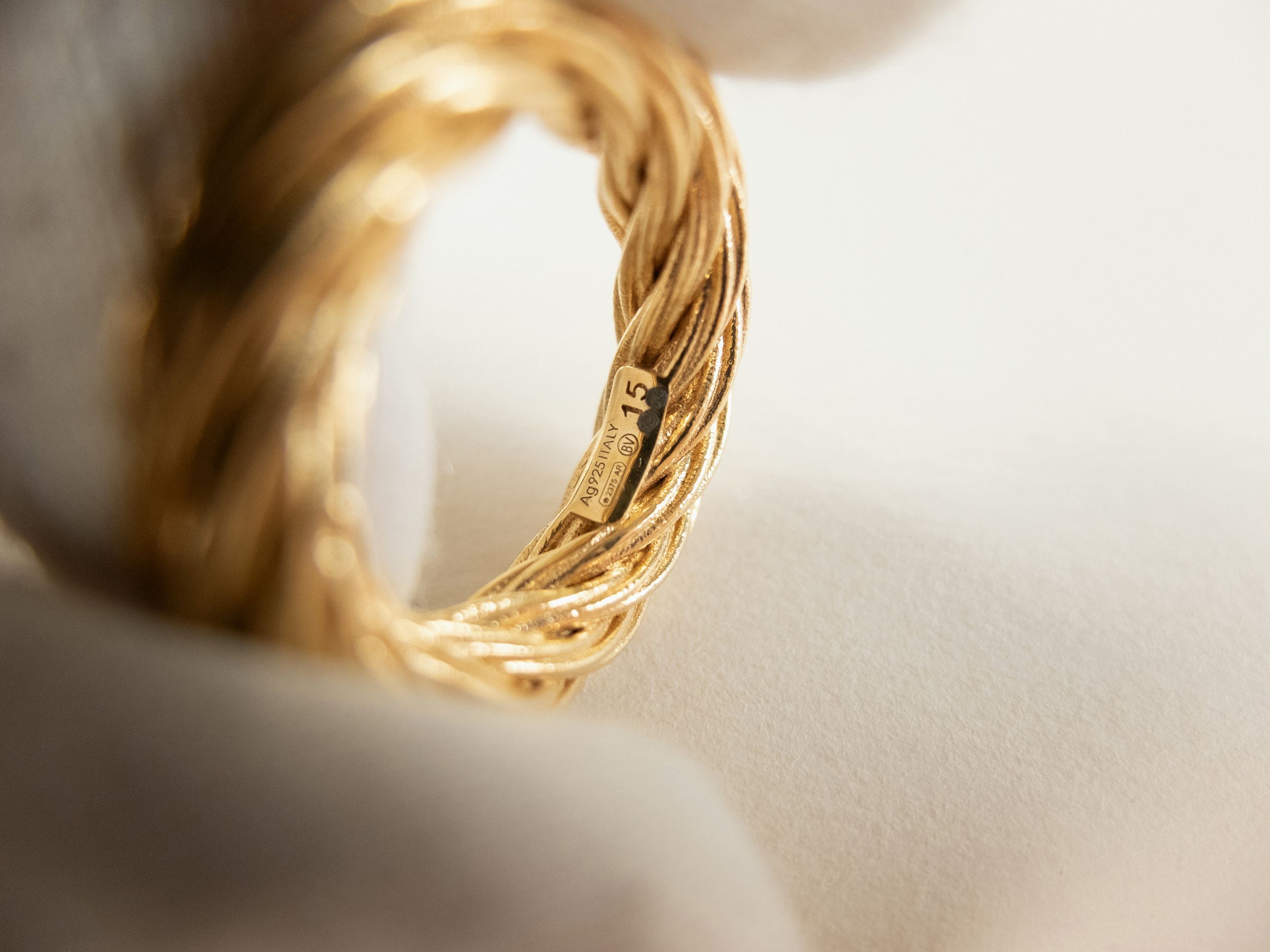 Bottega Veneta BOTTEGA VENETA Cord gold plated twisted silver ring 15 q Size ONE SIZE - 4 Thumbnail