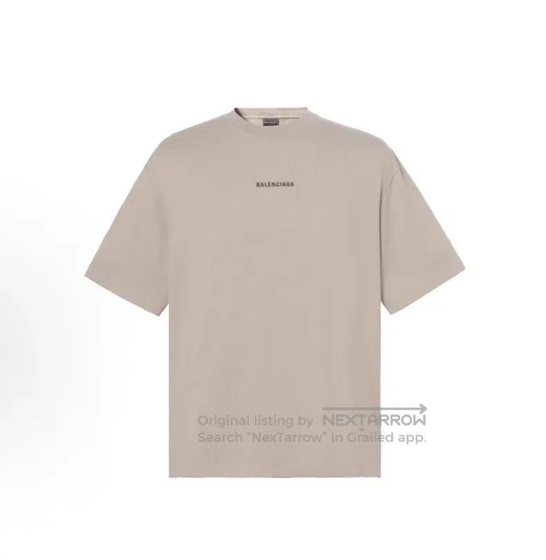 Balenciaga Balenciaga Round Neck Letter Appliqué Short Sleeve Size US L / EU 52-54 / 3 - 1 Thumbnail