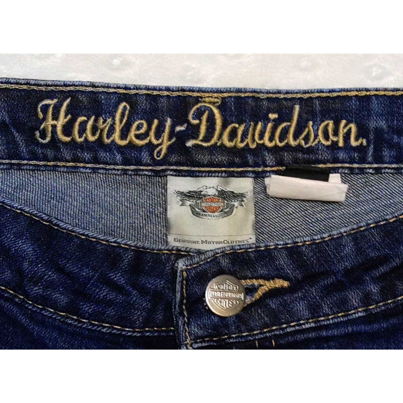 Harley Davidson VINTAGE Harley-Davidson Jeans Boots Cut Embellished Mid-Rise 34x32 Dark Blue Women’s 12 Pant Country USA Size 34" / US 12 / IT 48 - 5 Thumbnail