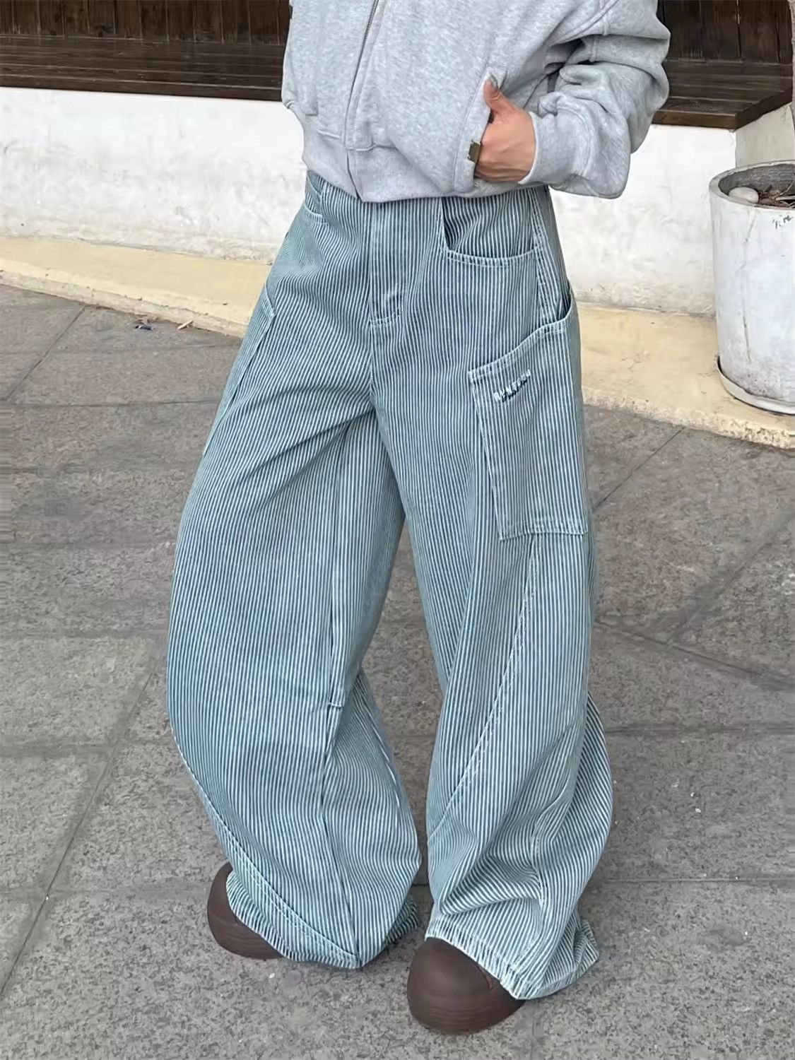 Retro Striped Oversize Baggy Unisex Jean