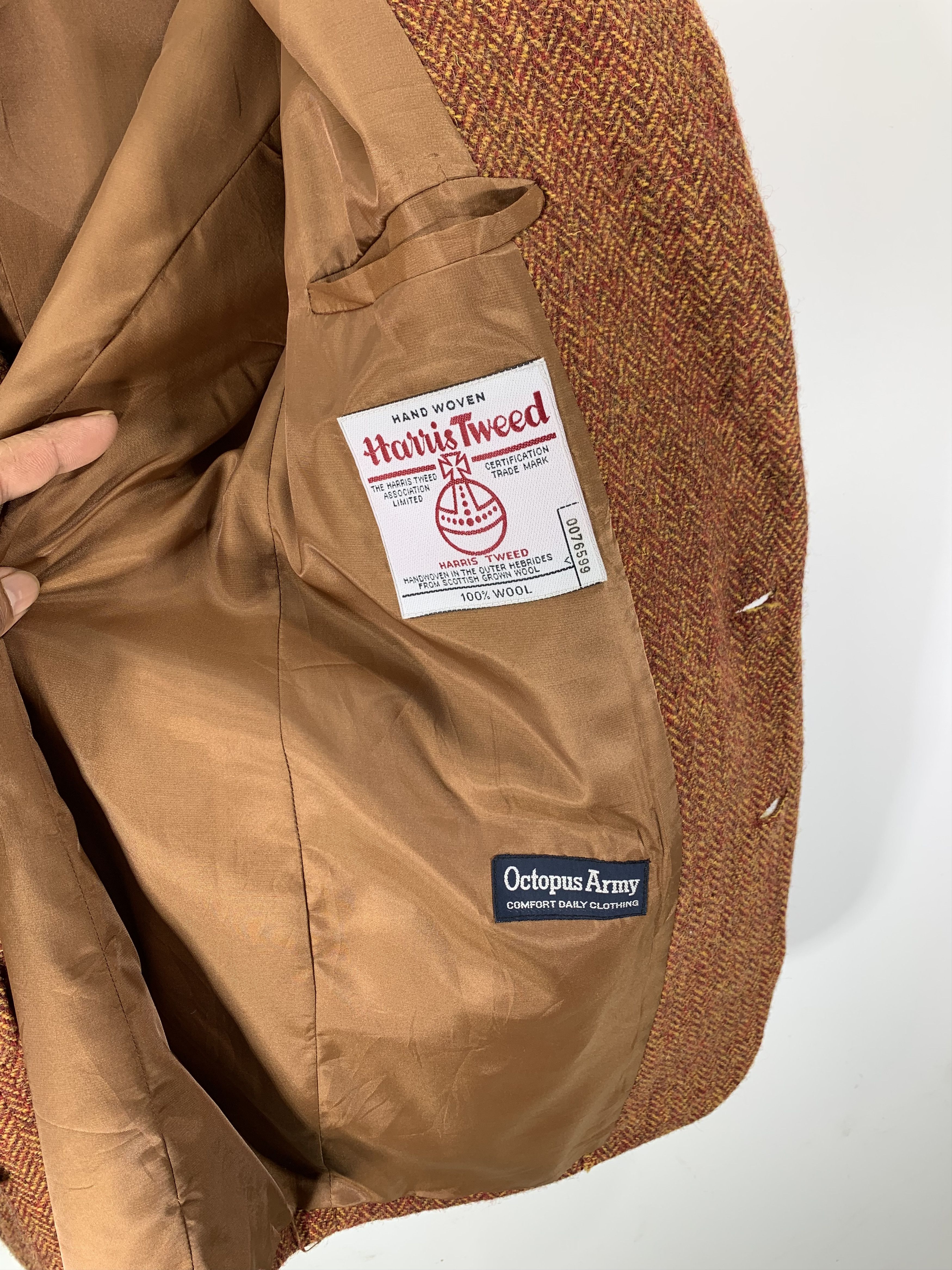 Harris Tweed × Octopus × Vintage Vintage Octopus army X harris tweed Wool Blazer Size US L / EU 52-54 / 3 - 5 Thumbnail