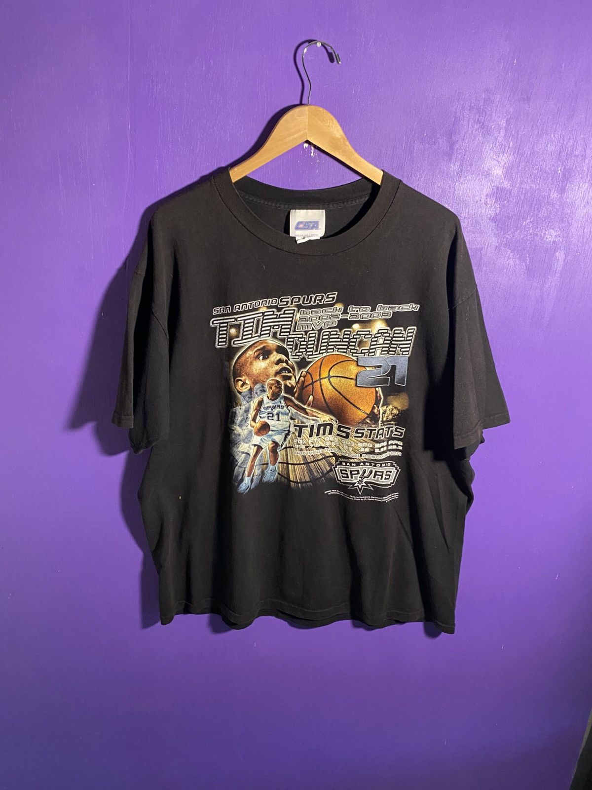 NBA Vintage 2003 NBA spurs Tim Duncan MVP t-shirt Size US XL / EU 56 / 4 - 1 Thumbnail