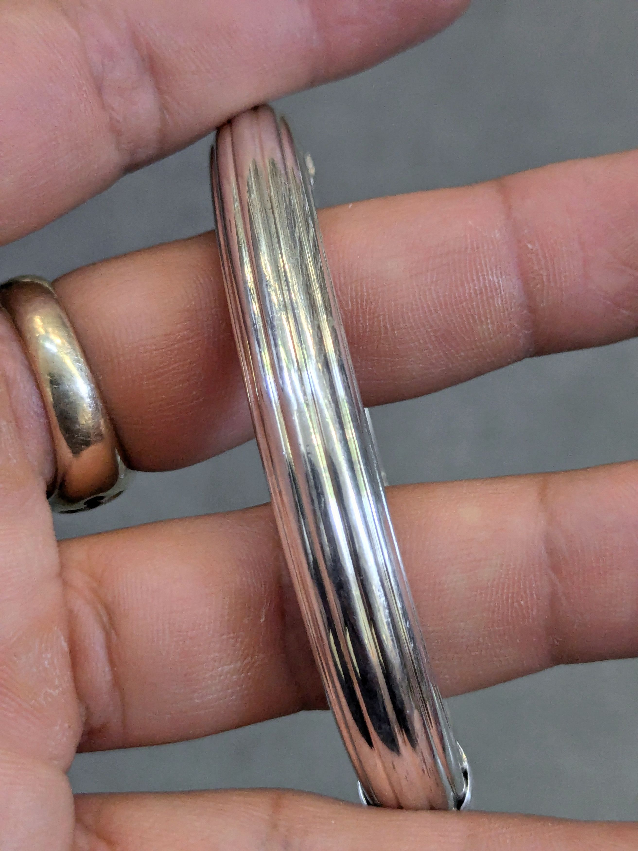 Jewelry Vintage Sterling Silver Bracelet Milor 7" Hinge Bangle Italy Size ONE SIZE - 12 Thumbnail