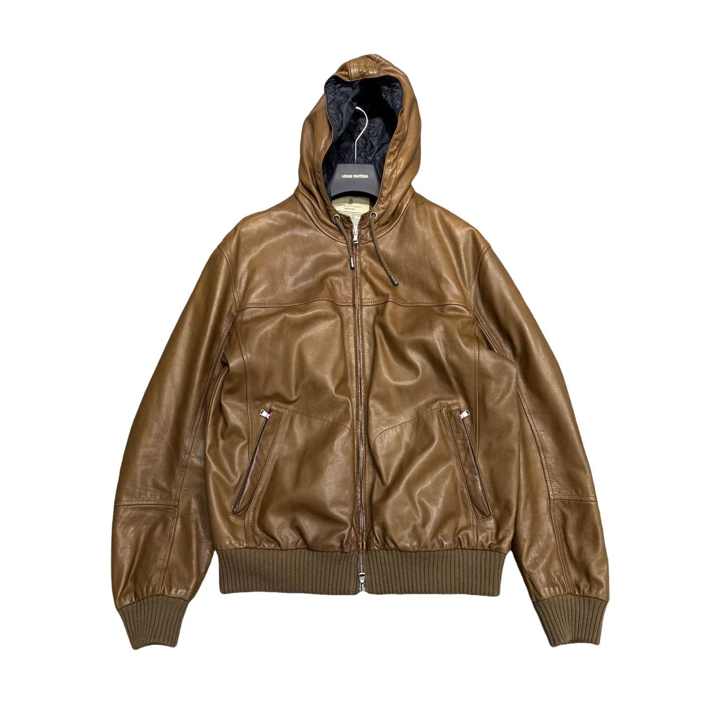 Brunello Cucinelli Brunello Cucinelli Leather Hooded Bomber Jacket Size XL Size US XL / EU 56 / 4 - 1 Thumbnail