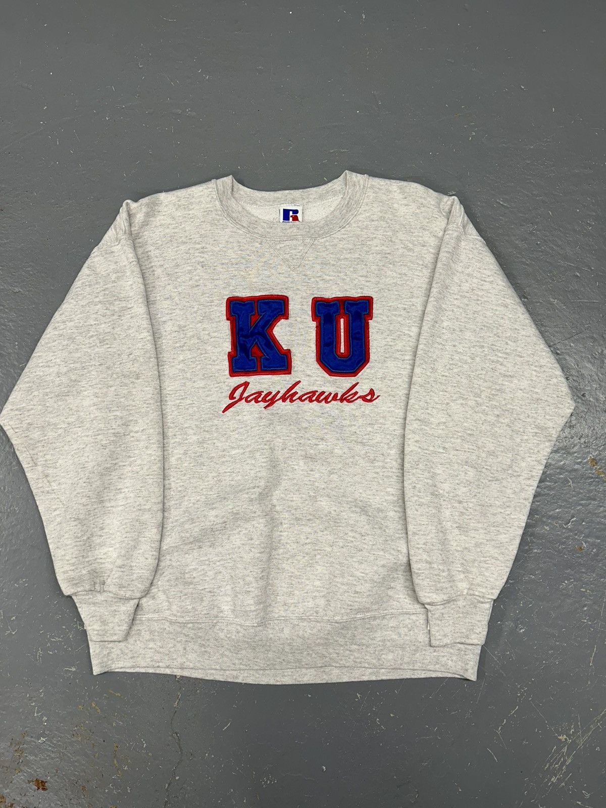 Vintage Crazy Vintage 90s Essenital Kansas University Grey Crewneck Size US M / EU 48-50 / 2 - 1 Thumbnail