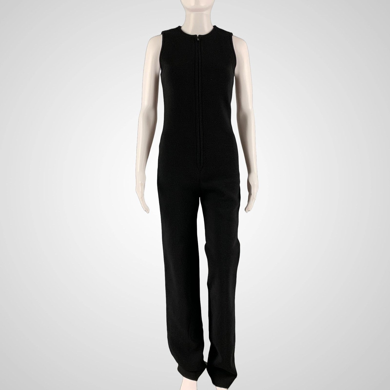 Saint Laurent Paris SAINT LAURENT Size 2 Black Wool Blend Sleeveless Jumpsuit Size 26" / US 2 / IT 38 - 1 Thumbnail