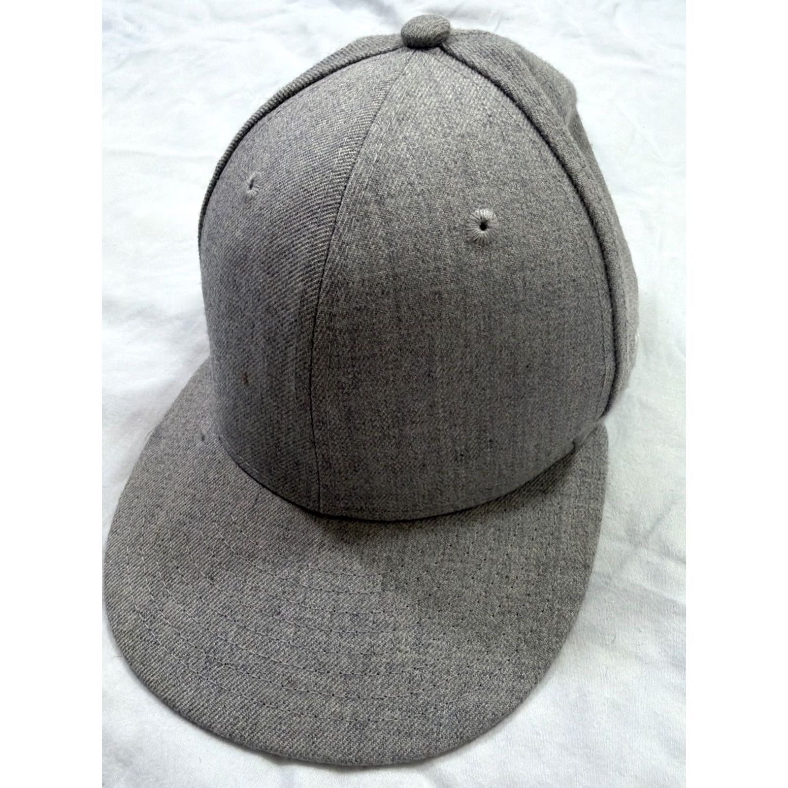 New Era VINTAGE New Era 59fifty Fitted Blank Baseball Hat Gray 7 1/8 Mens Wool Cap Size ONE SIZE - 5 Thumbnail