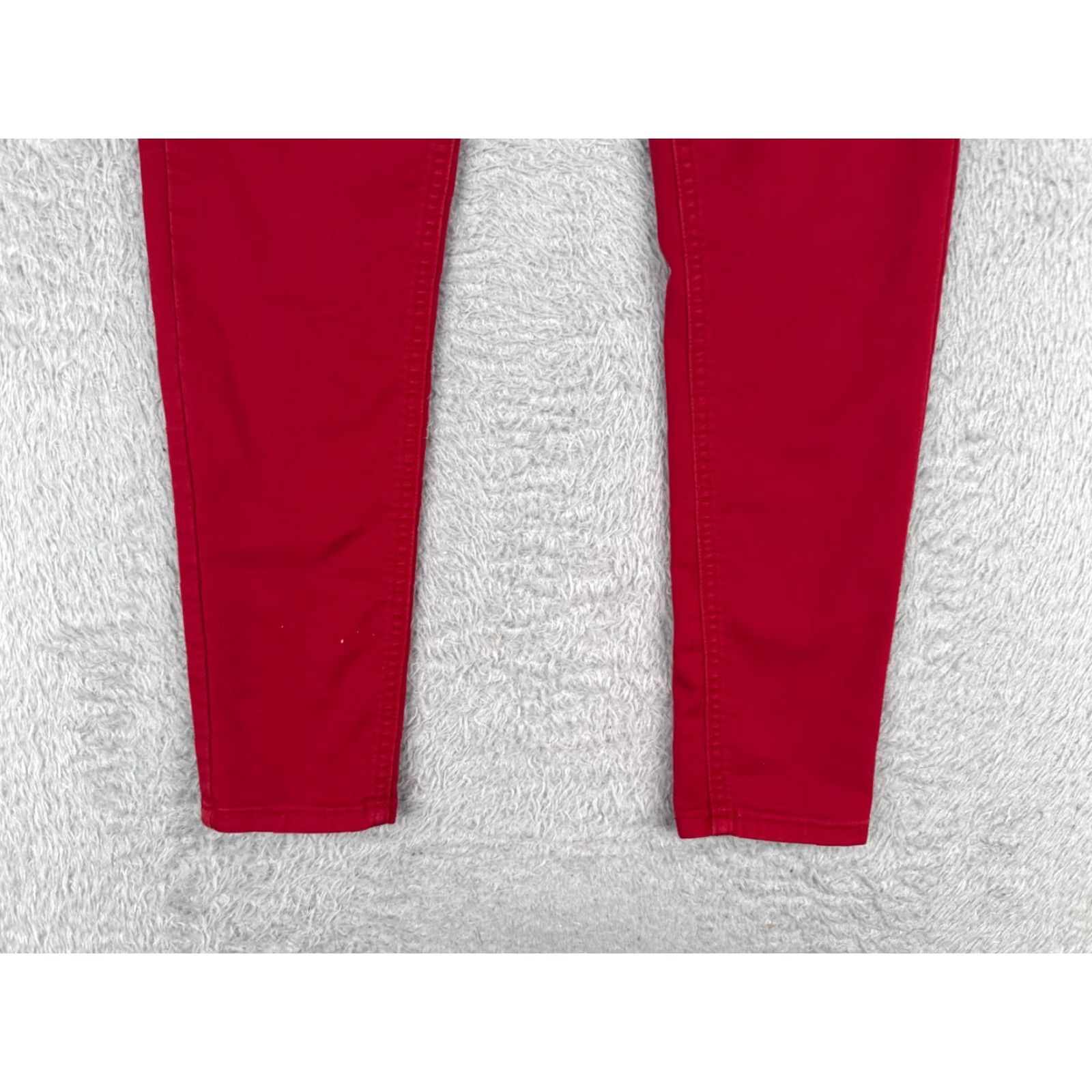 Vintage Tinseltown Juniors 7 Red Denim Jeans Skinny Mid Rise 29x27 Womens Size 28" / US 6 / IT 42 - 2 Thumbnail