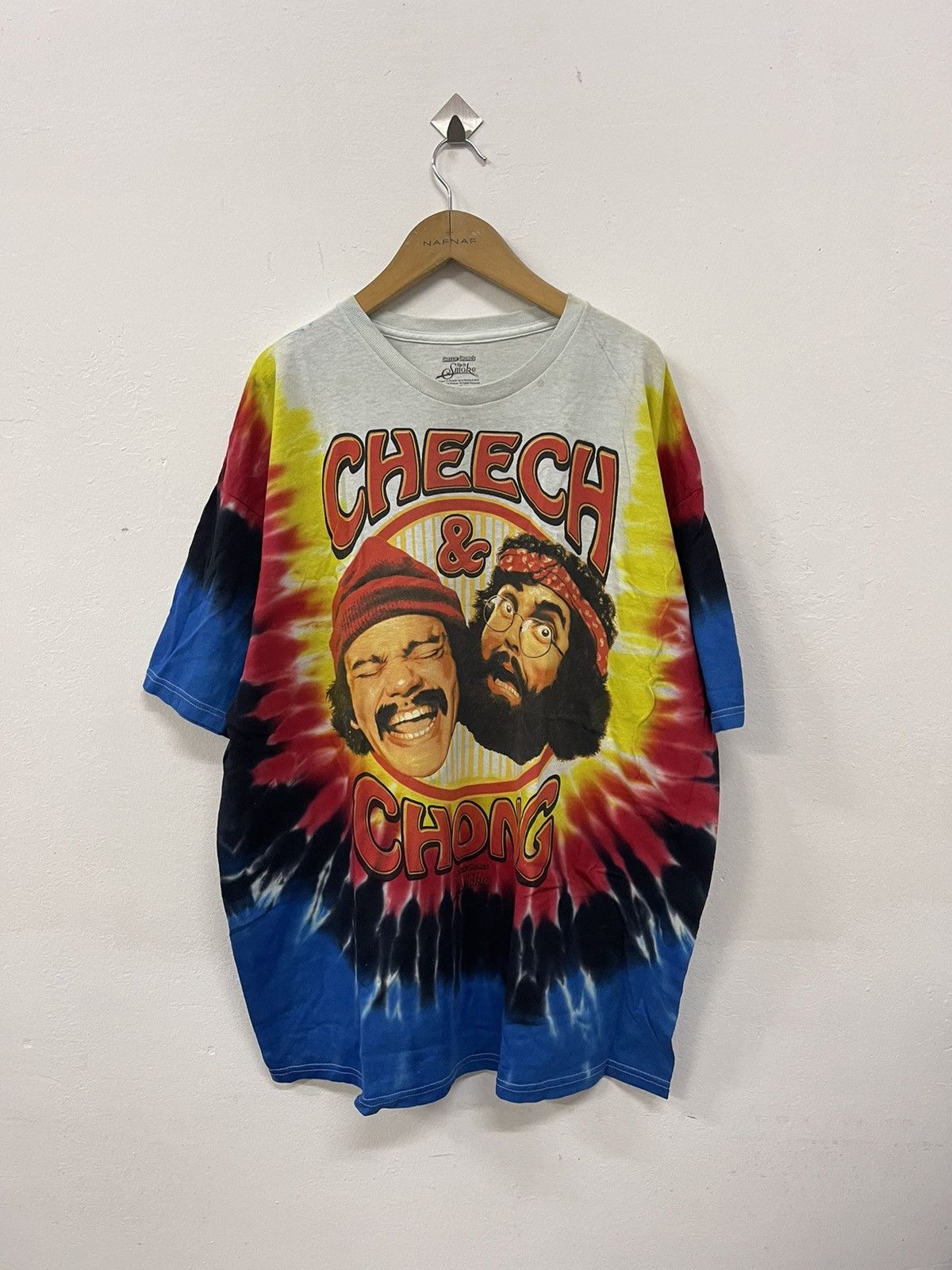 image of Movie Cheech And Chong Up In Smoke Comedy Duo Tye Dye Shirt in Mix, Men's (Size XL)