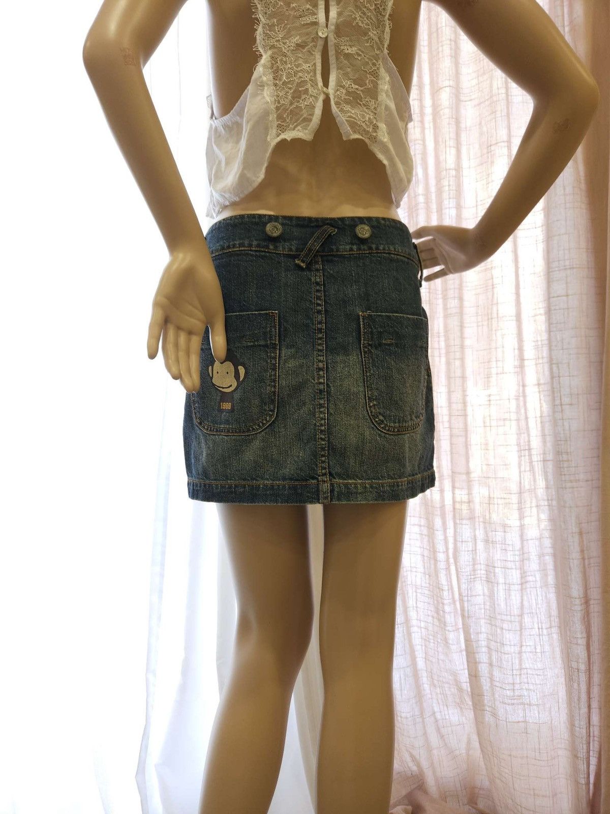 Vintage 1990sVintage Suspender Skirt By Banana Chippy A Jolly Monkey Size 30" / US 8 / IT 44 - 9 Thumbnail