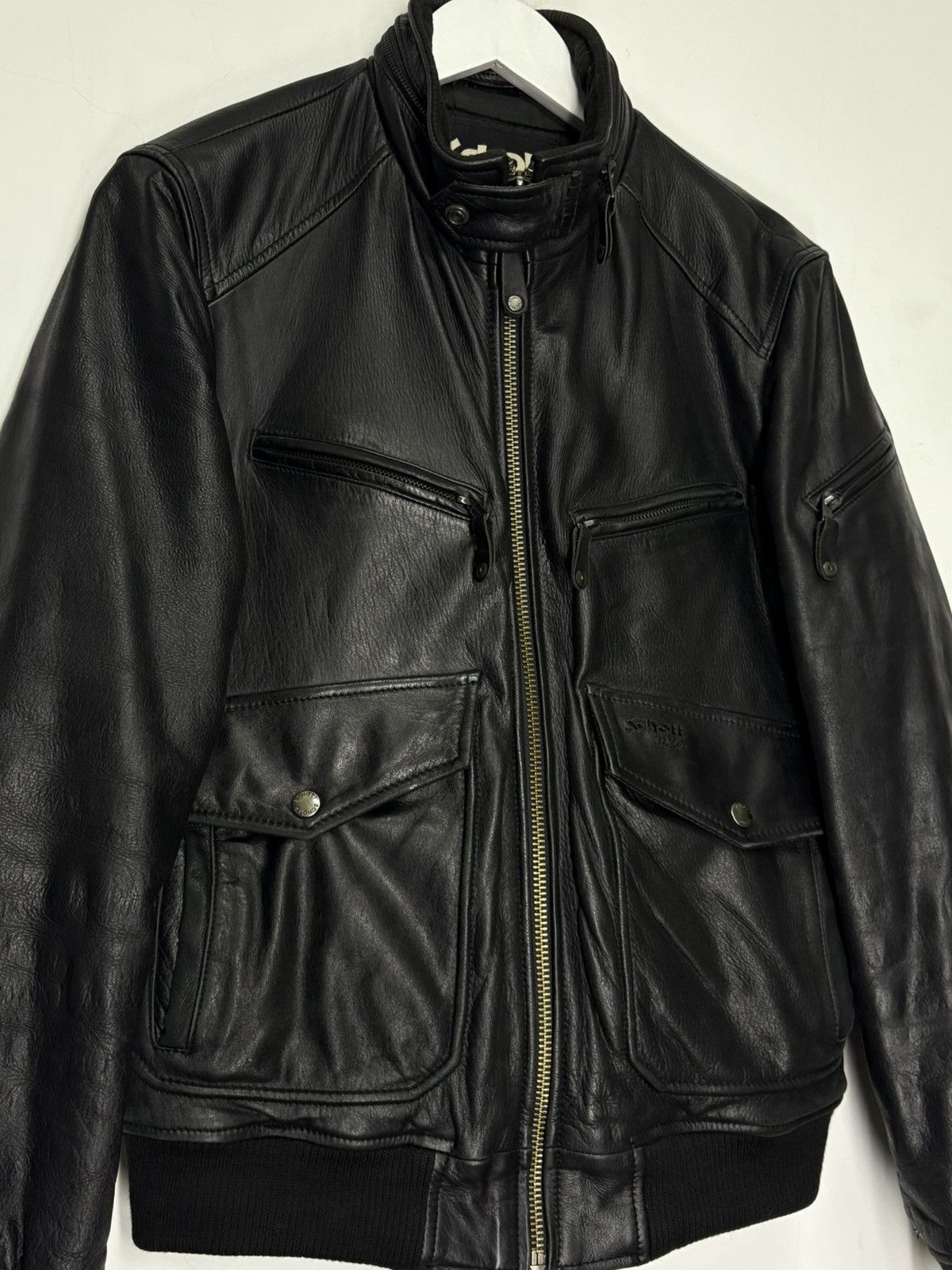 Schott Schott USA Army Type Garment Aviator Leather Jacket Size US S / EU 44-46 / 1 - 3 Thumbnail